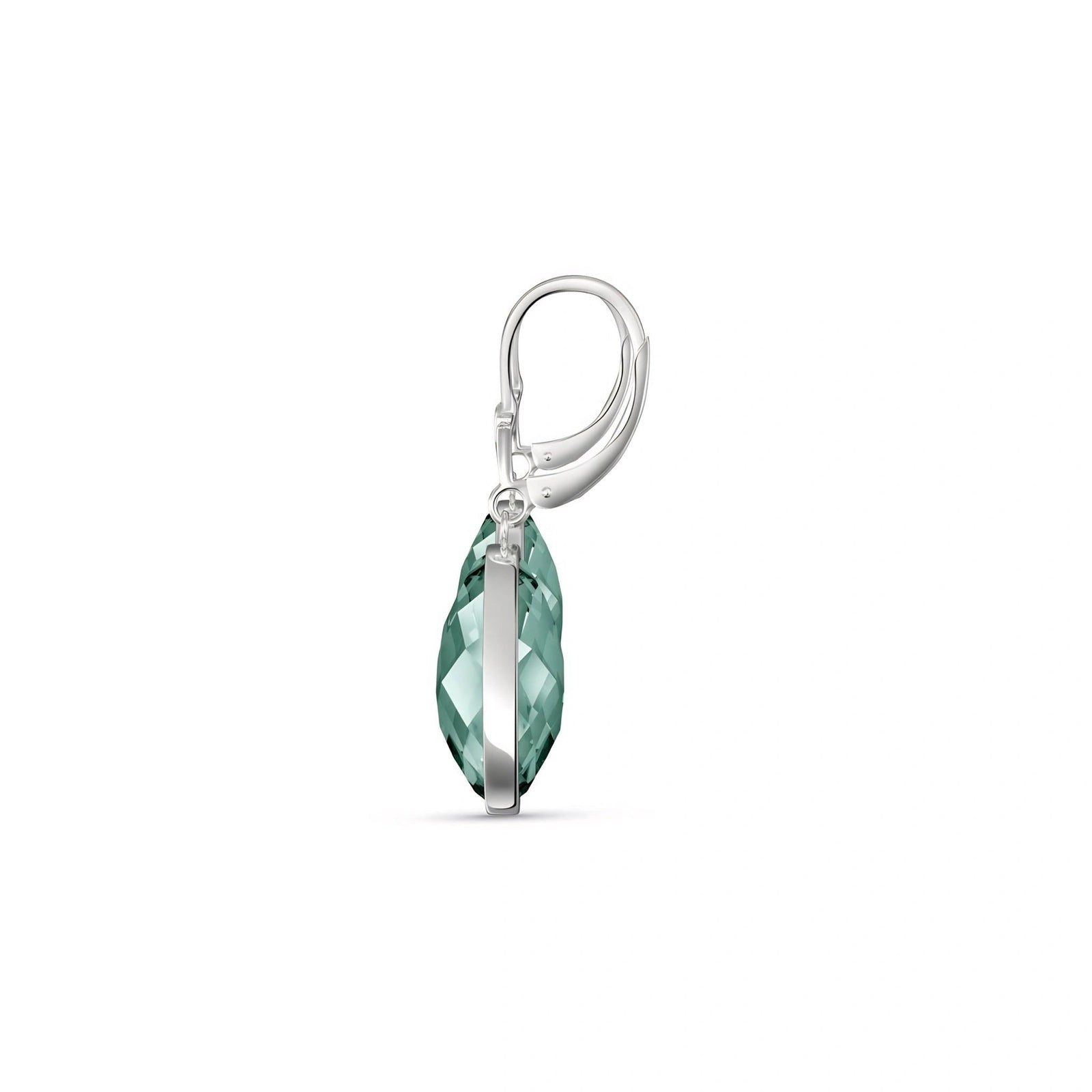 White Gold Earrings Emerald 10K — Elisa