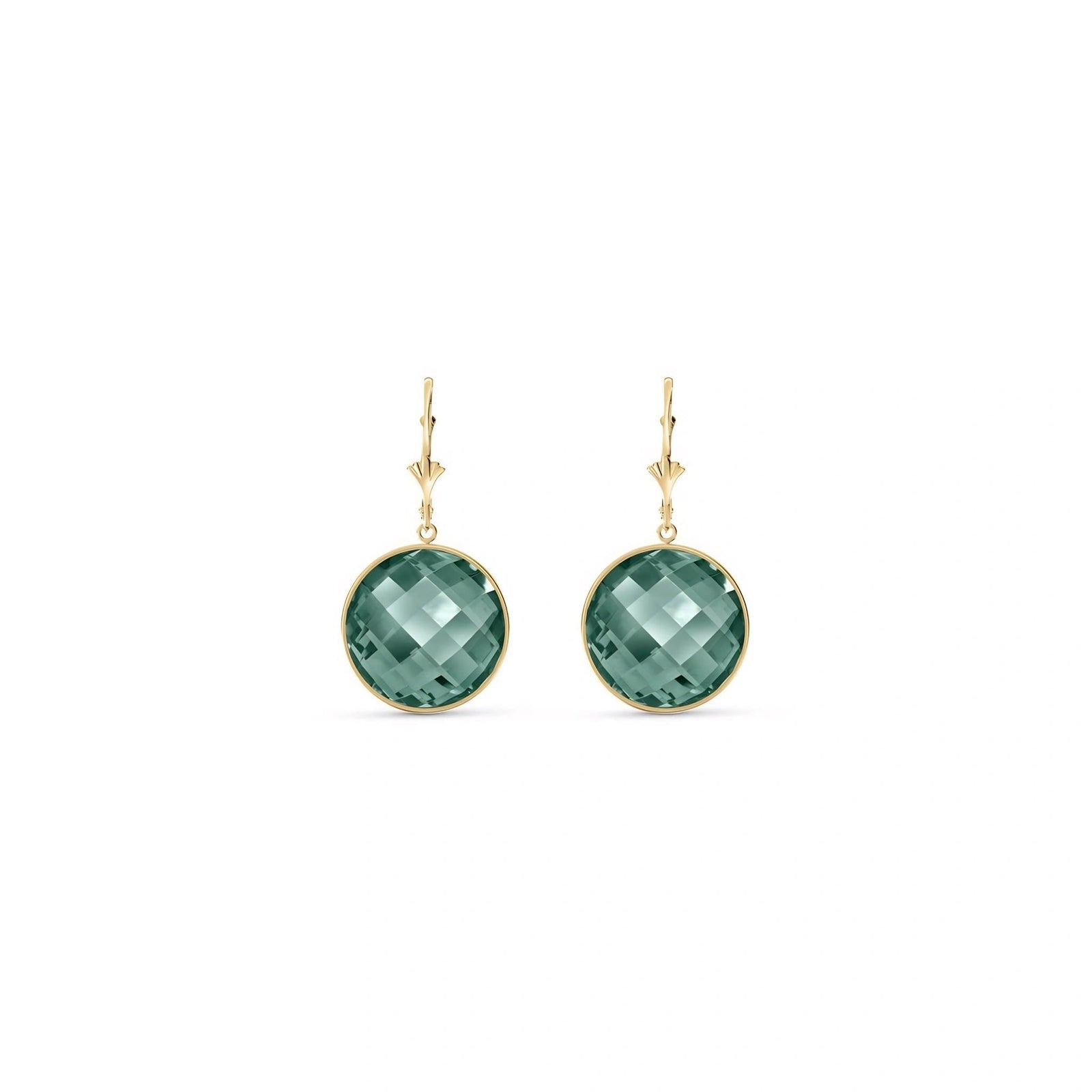 Yellow Gold Earrings Emerald 10K — Elisa