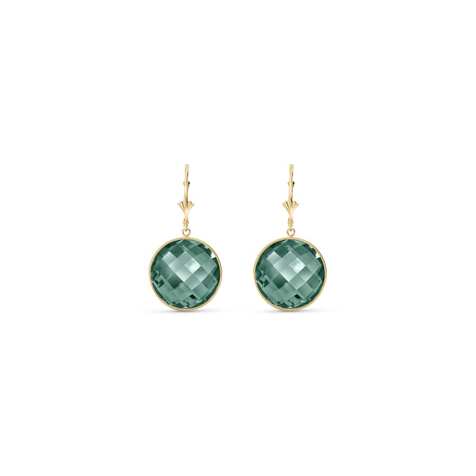 Yellow Gold Earrings Emerald 10K — Elisa