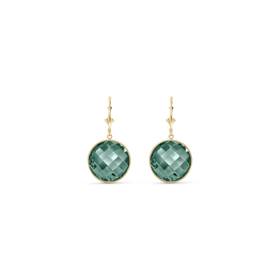 Yellow Gold Earrings Emerald 10K — Elisa