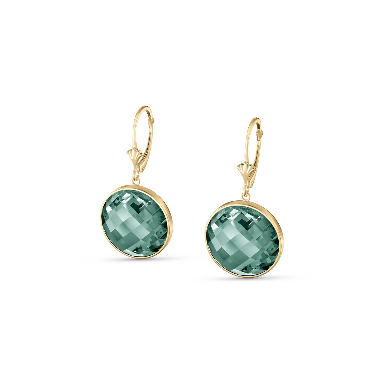 Yellow Gold Earrings Emerald 10K — Elisa