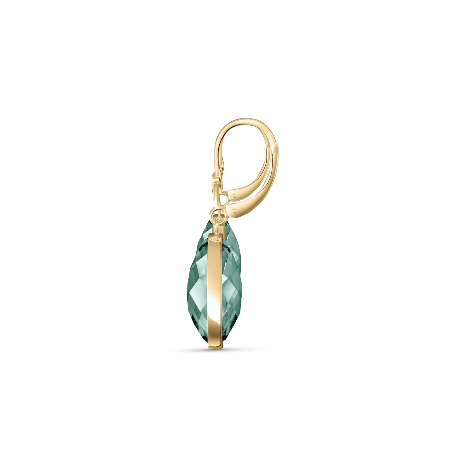 Yellow Gold Earrings Emerald 10K — Elisa