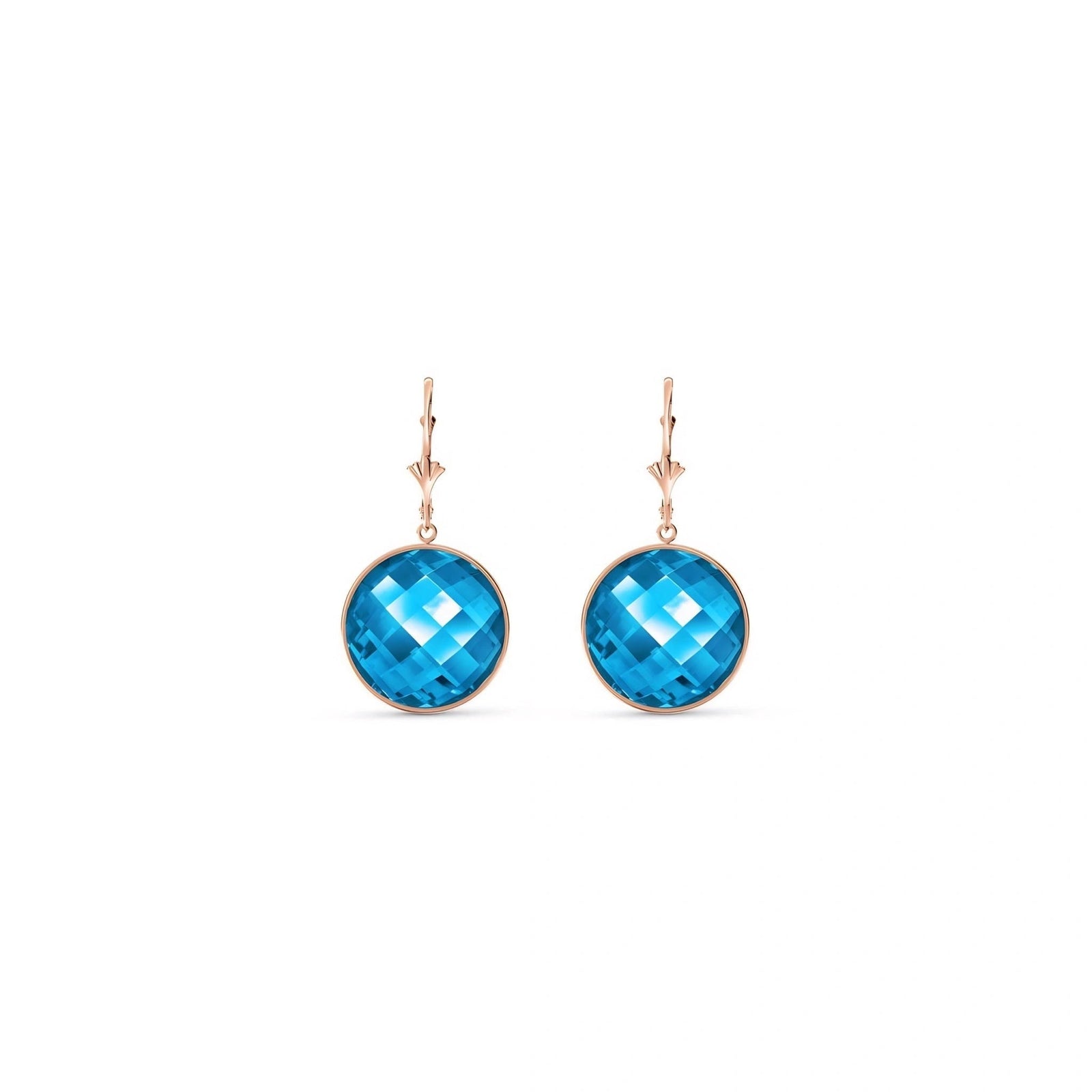 Rose Gold Earrings Blue Topaz 10K — Elisa