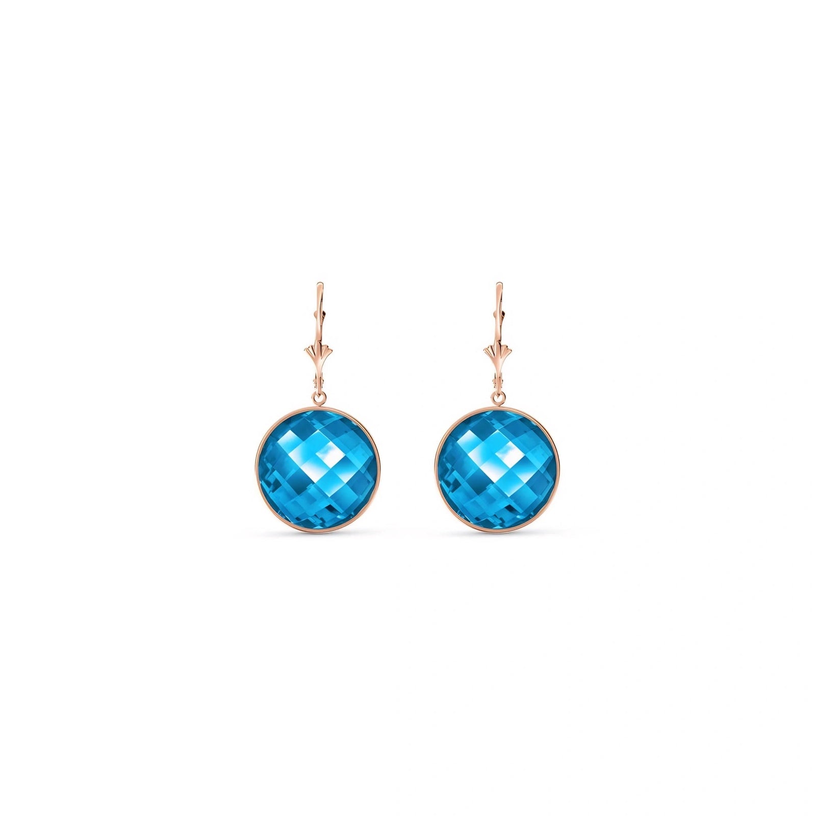 Rose Gold Earrings Blue Topaz 10K — Elisa