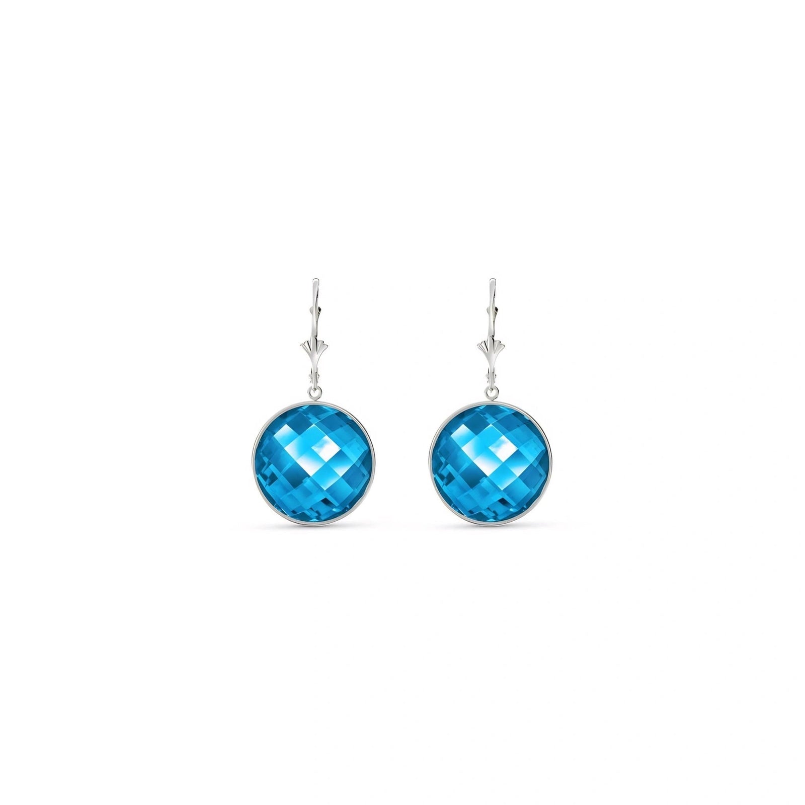 White Gold Earrings Blue Topaz 10K — Elisa