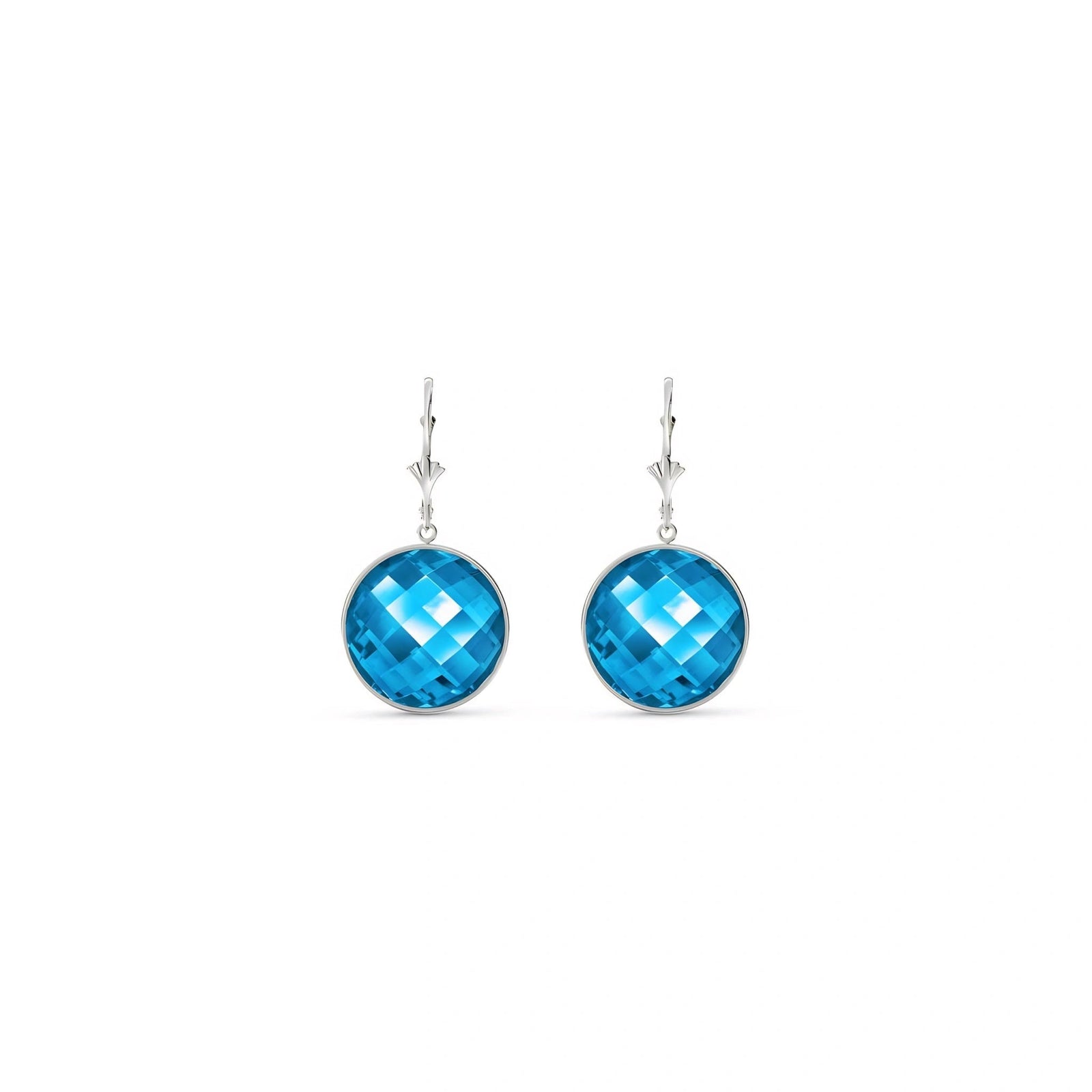White Gold Earrings Blue Topaz 10K — Elisa