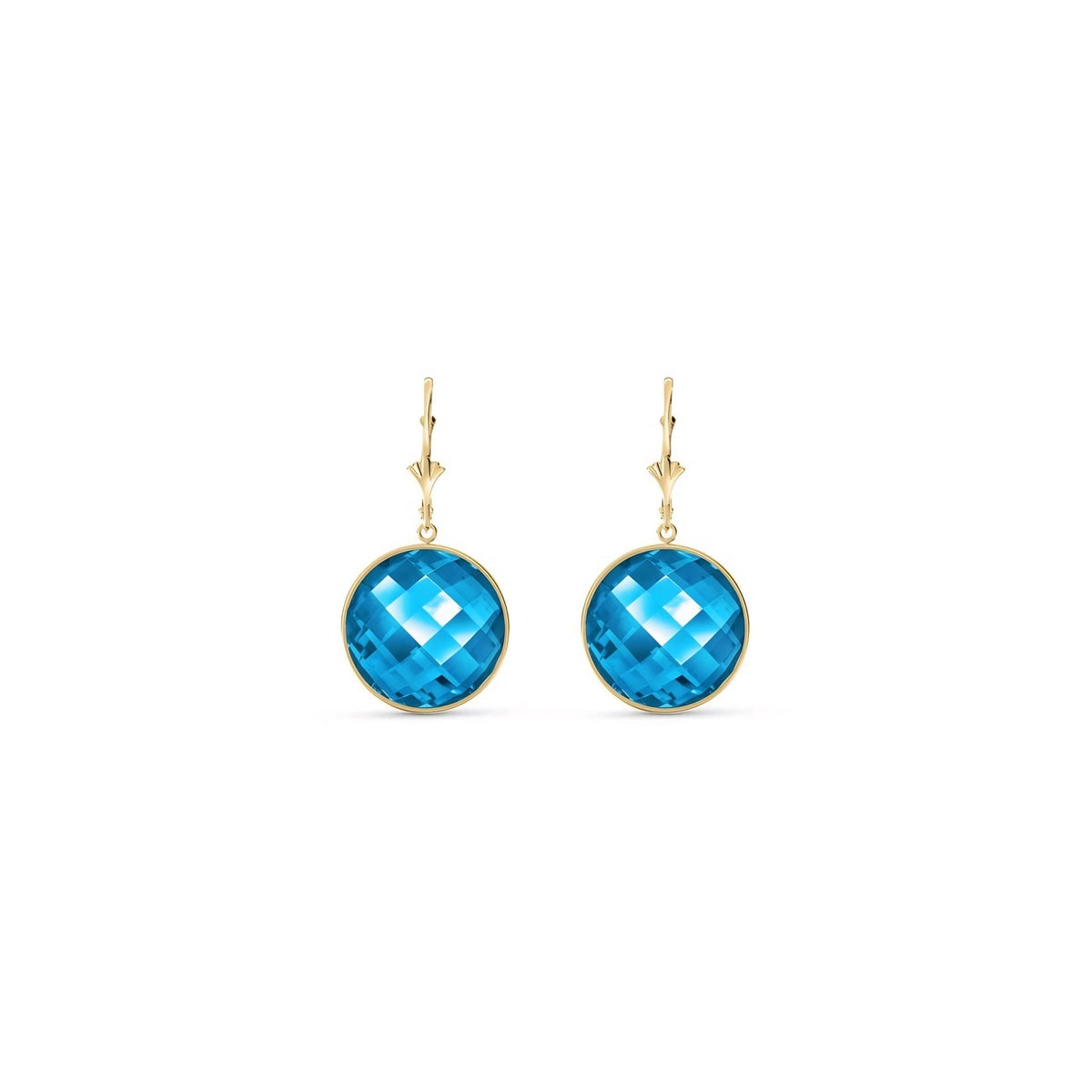 Yellow Gold Earrings Blue Topaz 10K — Elisa