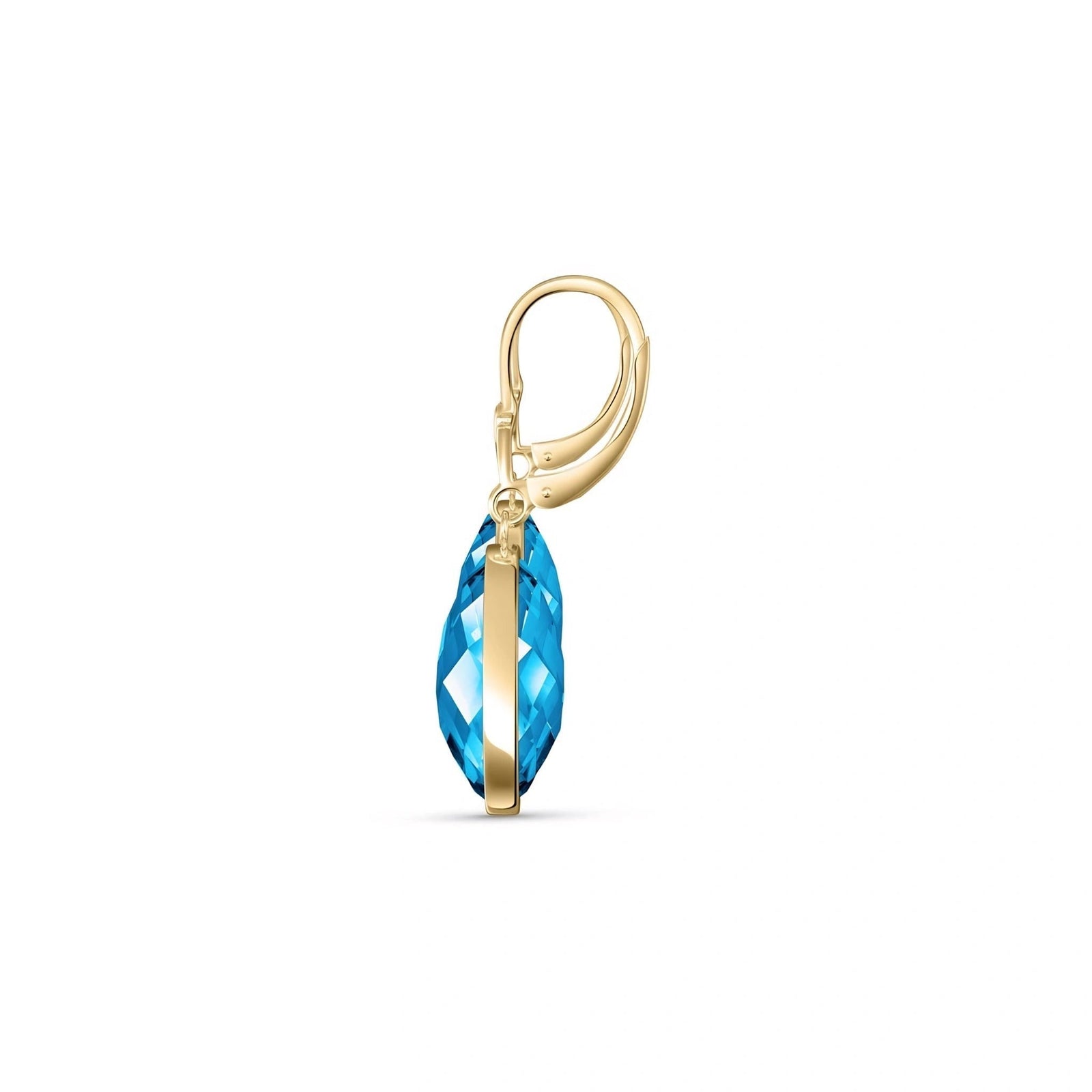 Yellow Gold Earrings Blue Topaz 10K — Elisa
