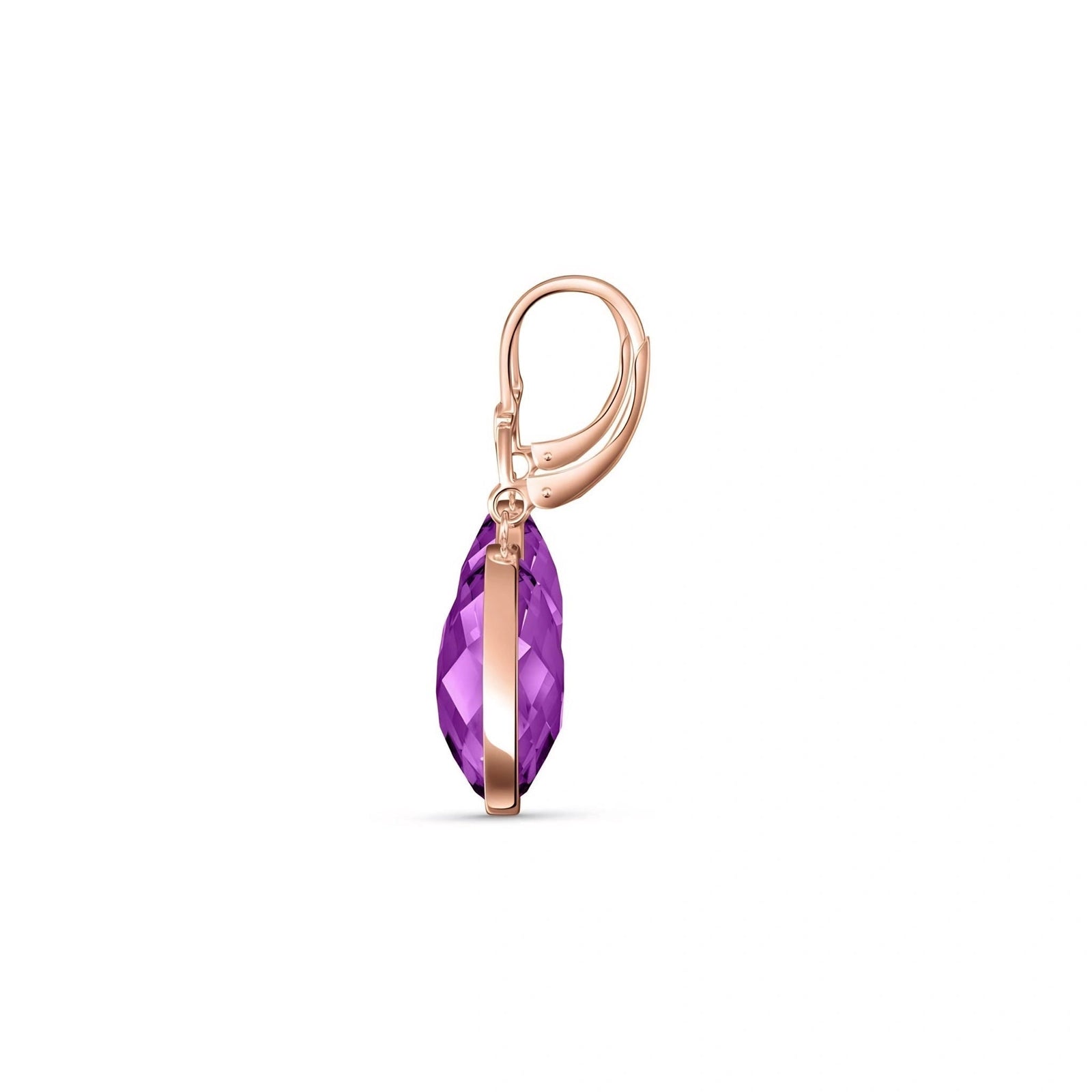Rose Gold Earrings Amethyst 10K — Elisa