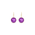 Yellow Gold Earrings Amethyst 10K — Elisa