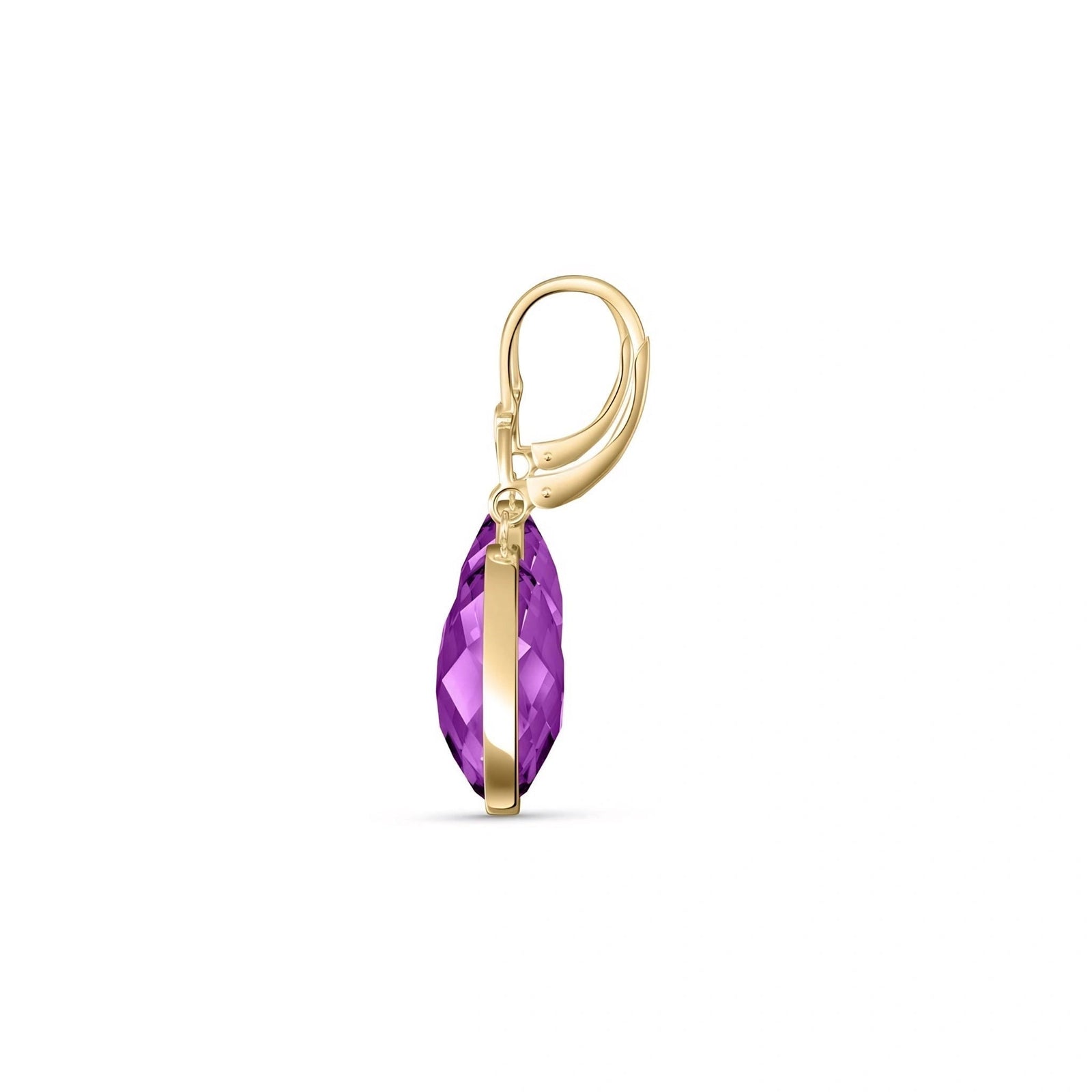 Yellow Gold Earrings Amethyst 10K — Elisa