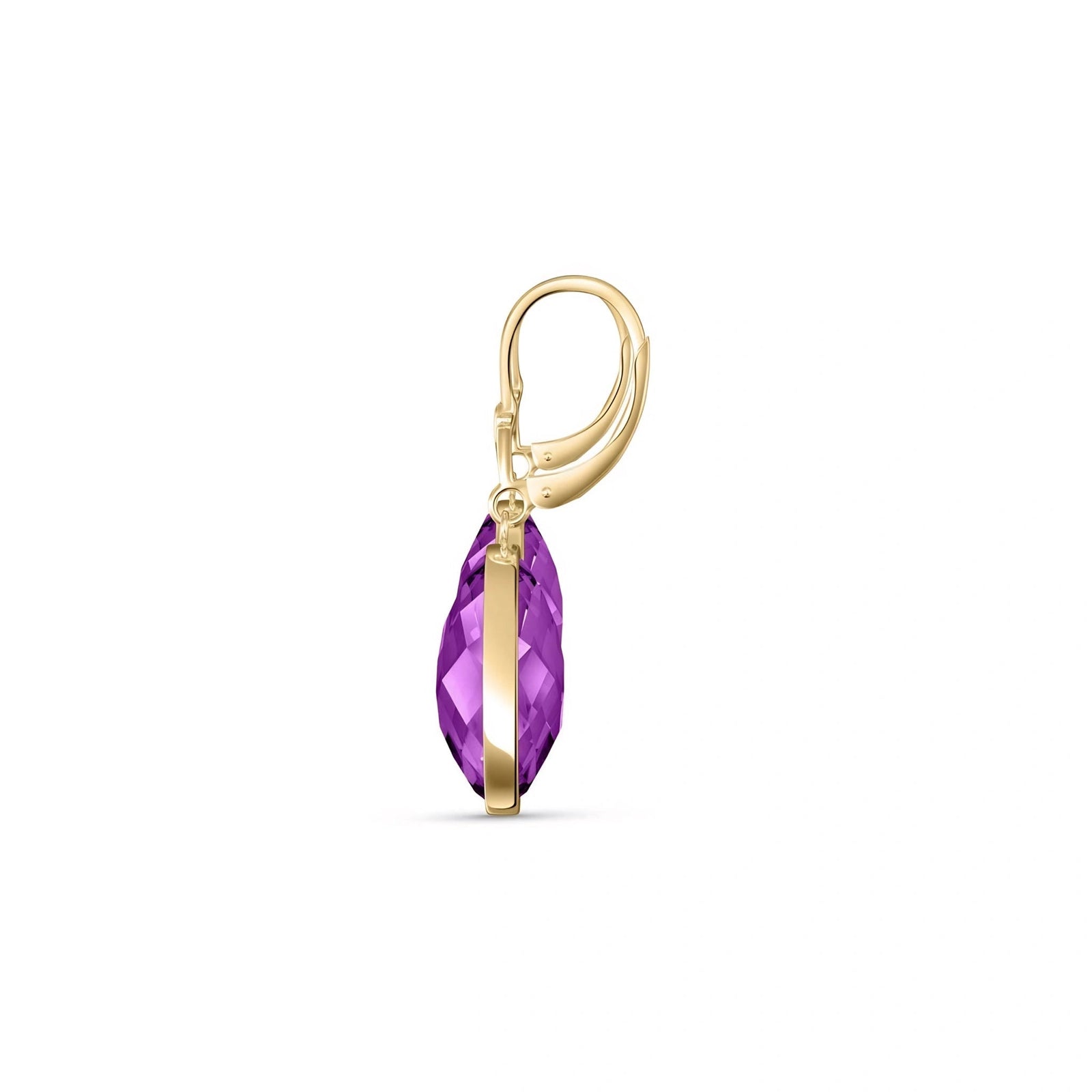 Yellow Gold Earrings Amethyst 10K — Elisa