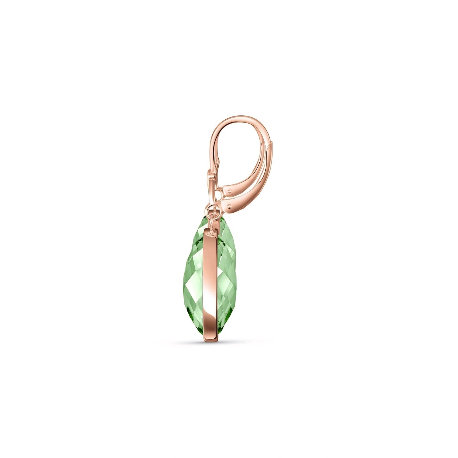 Rose Gold Earrings Green Amethyst 10K — Elisa