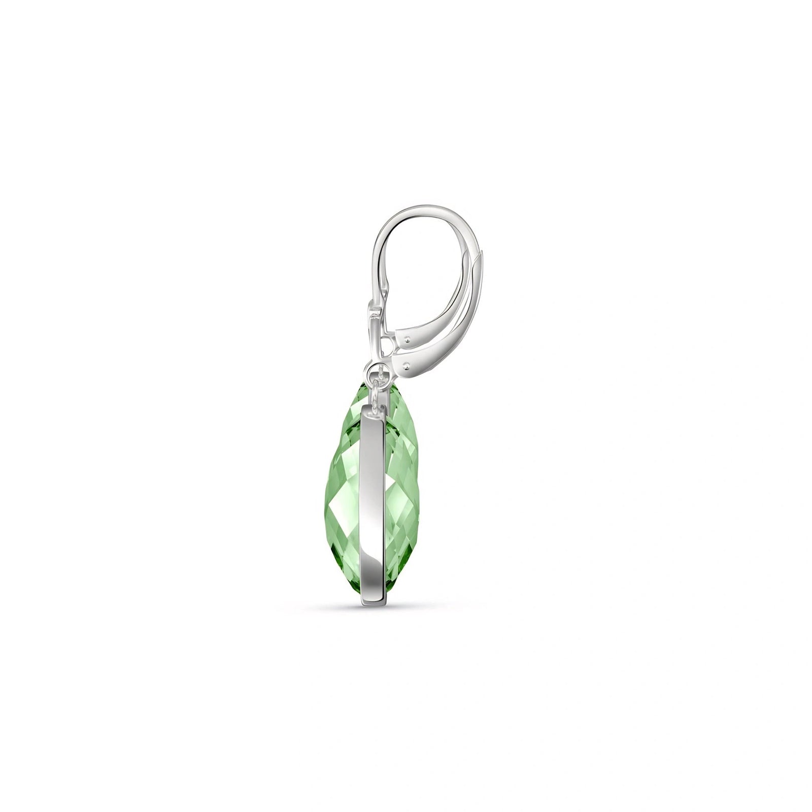 White Gold Earrings Green Amethyst 10K — Elisa