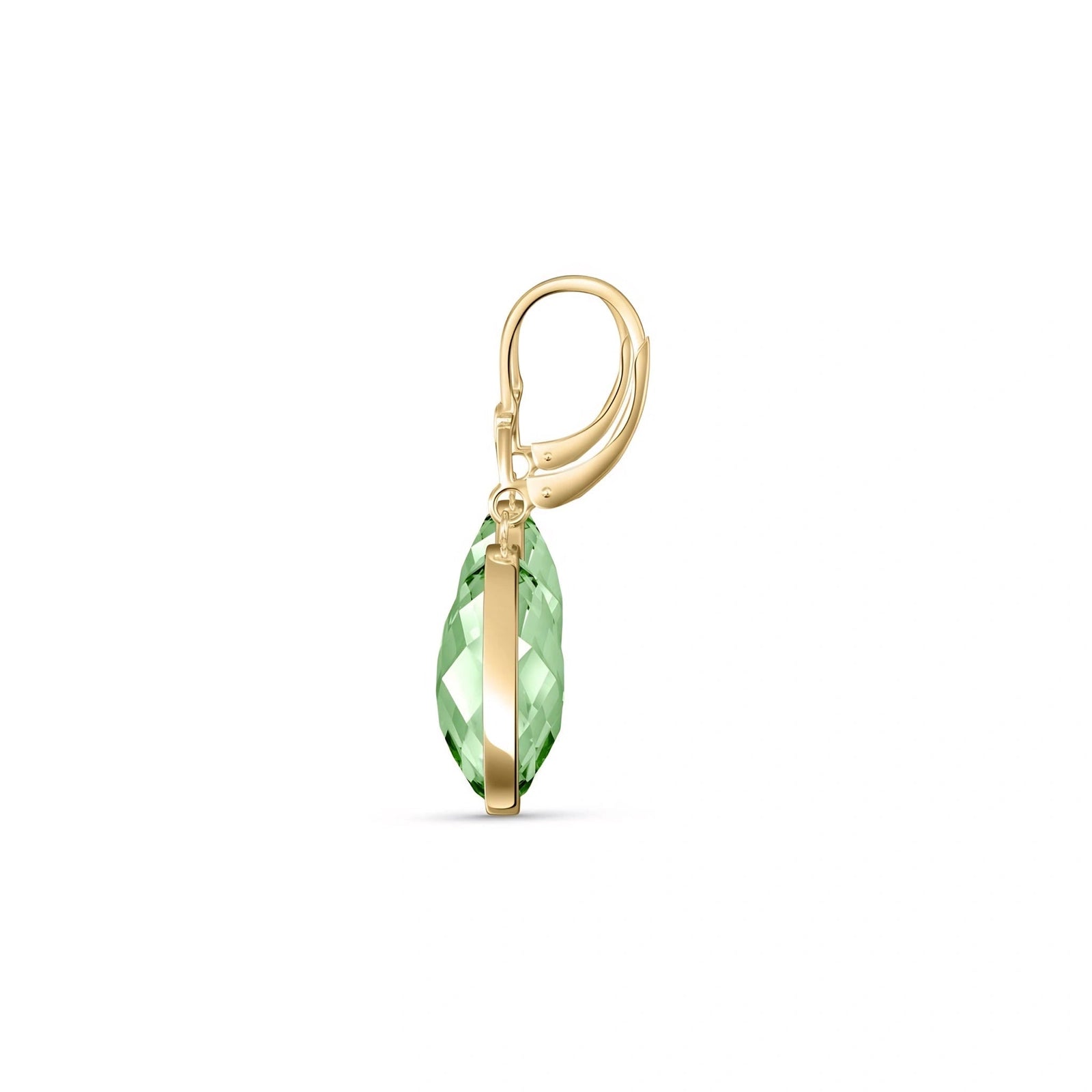Yellow Gold Earrings Green Amethyst 10K — Elisa