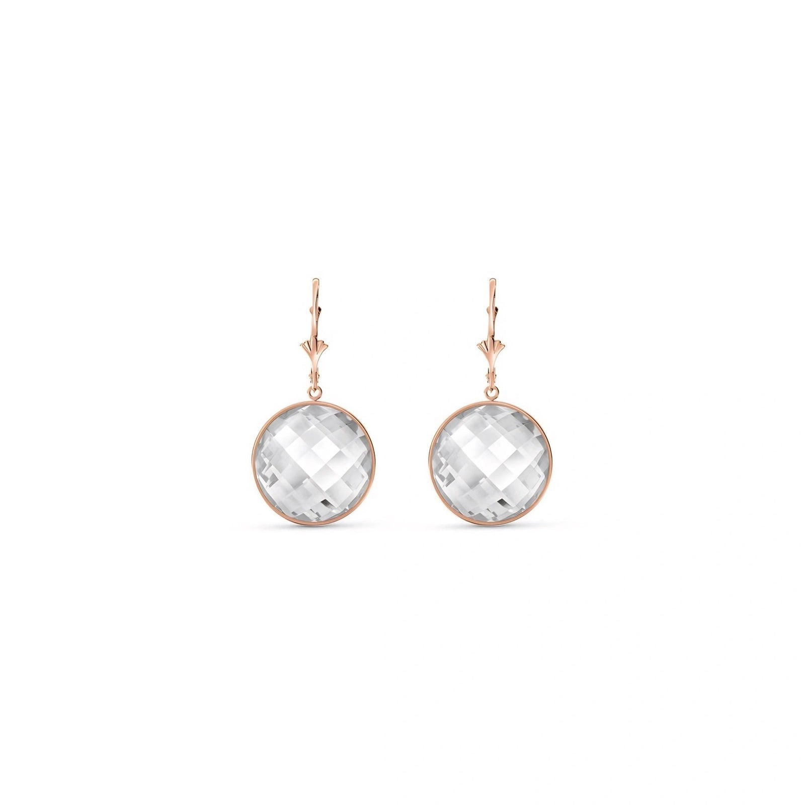 Rose Gold Earrings White Topaz 10K — Elisa