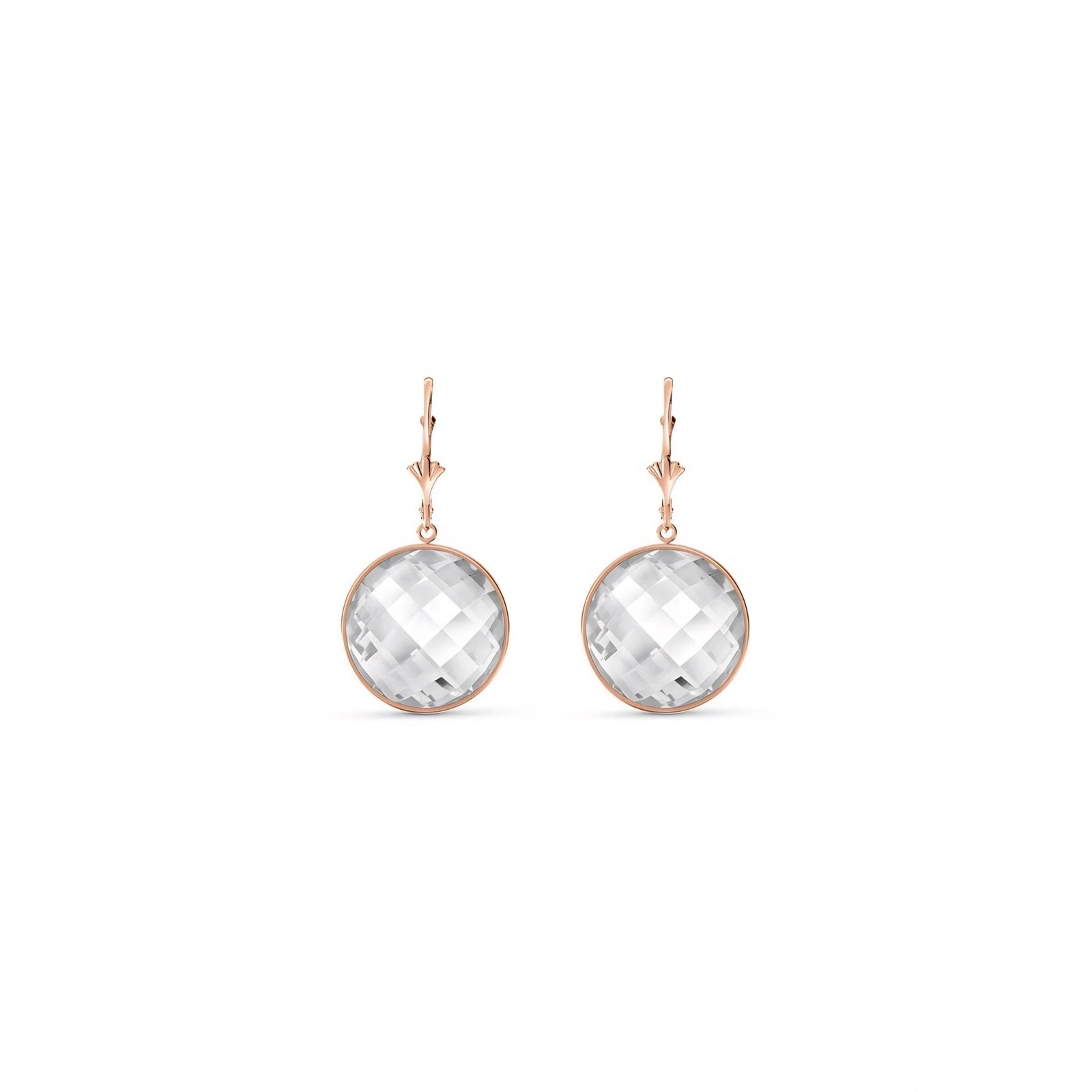Rose Gold Earrings White Topaz 10K — Elisa