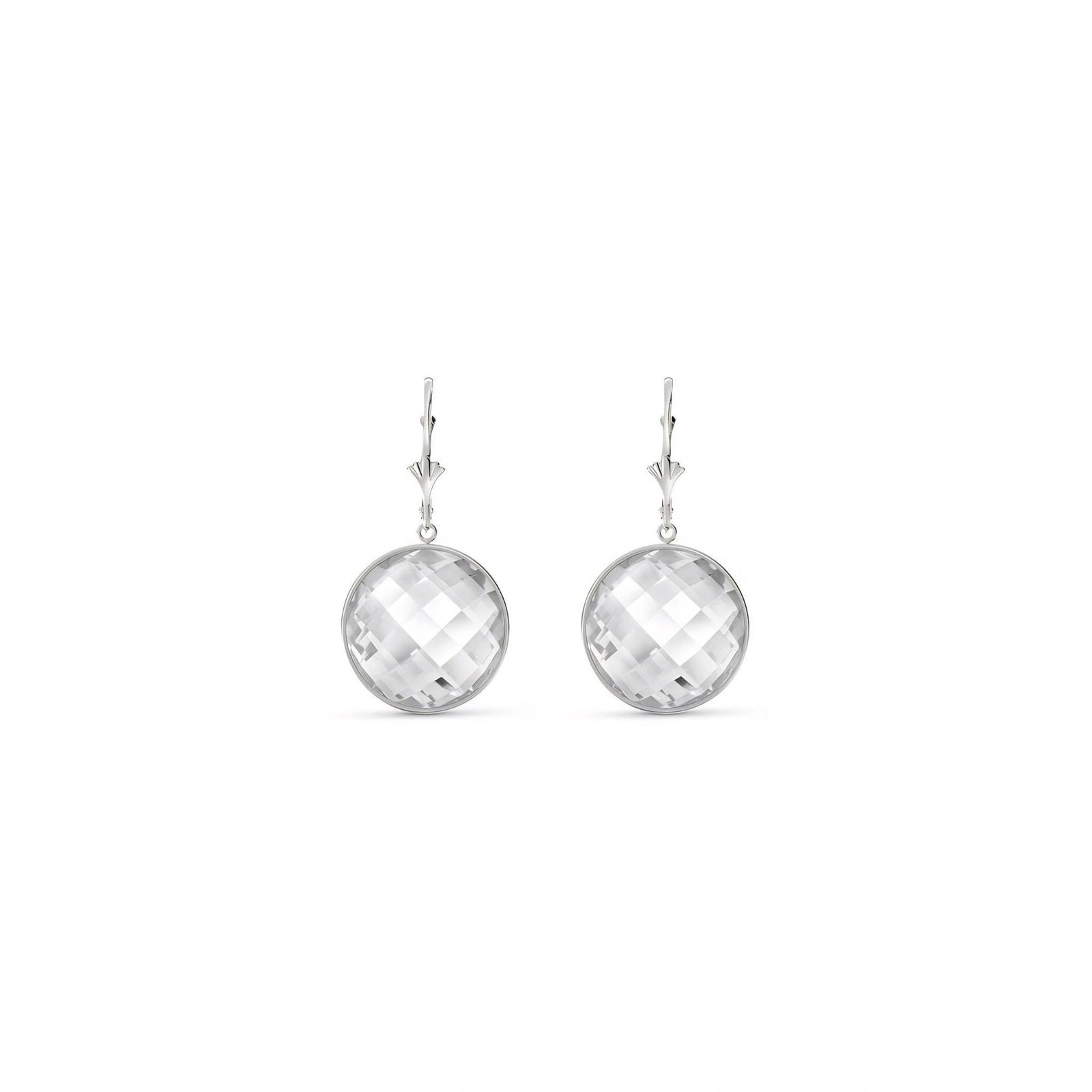 White Gold Earrings White Topaz 10K — Elisa