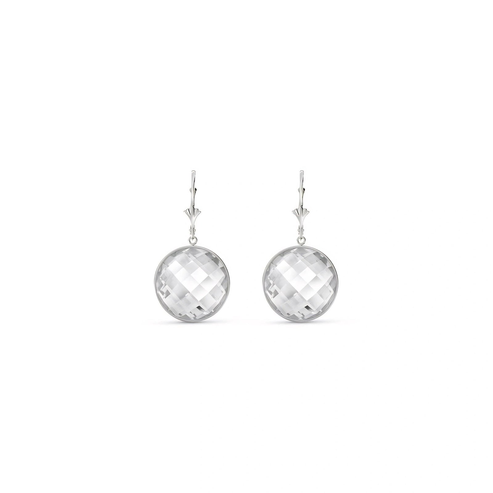 White Gold Earrings White Topaz 10K — Elisa
