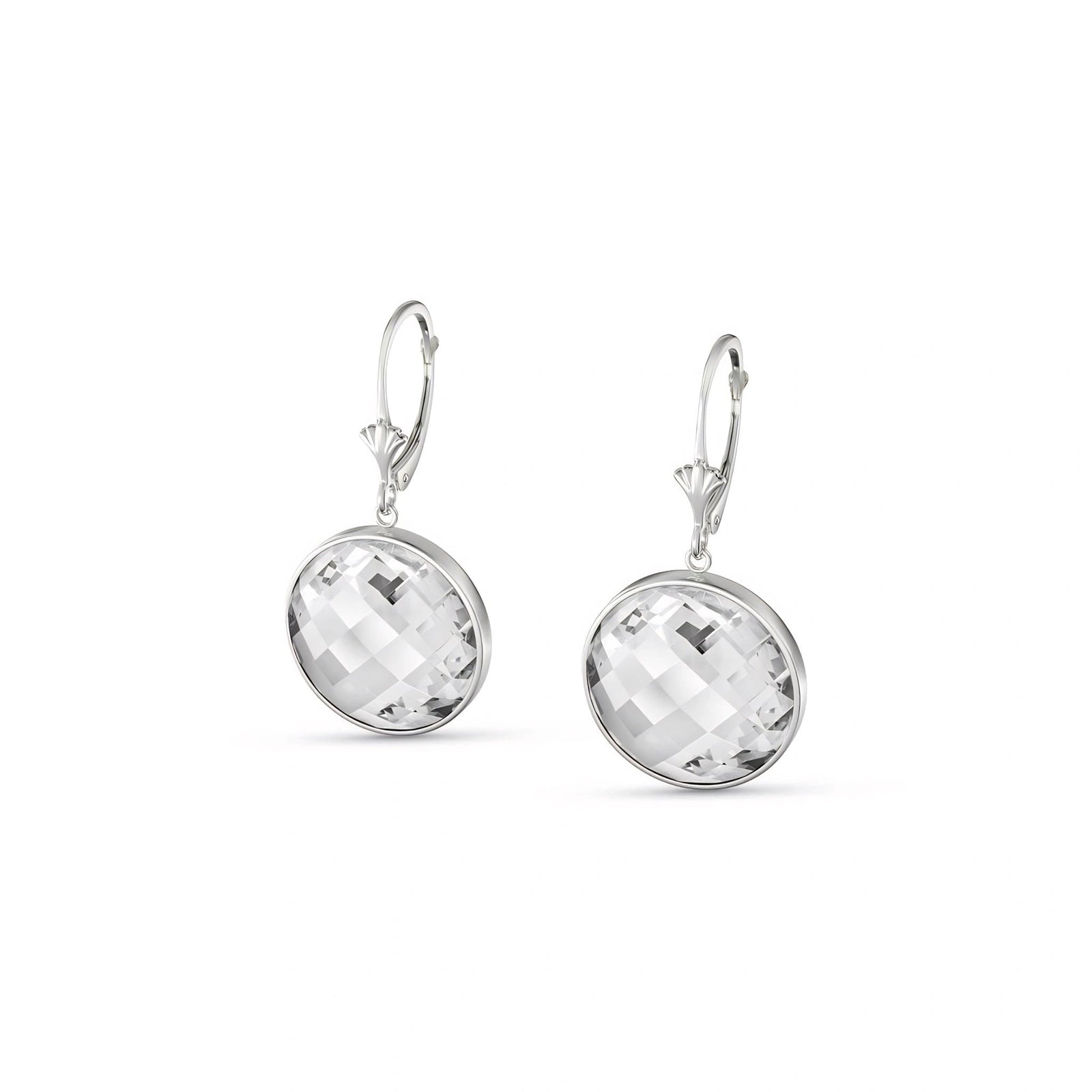 White Gold Earrings White Topaz 10K — Elisa
