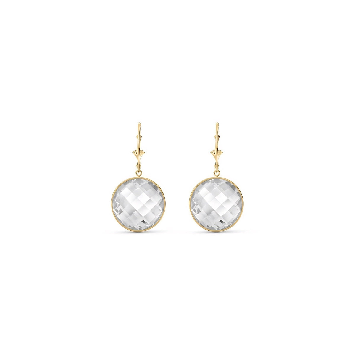 Yellow Gold Earrings White Topaz 10K — Elisa
