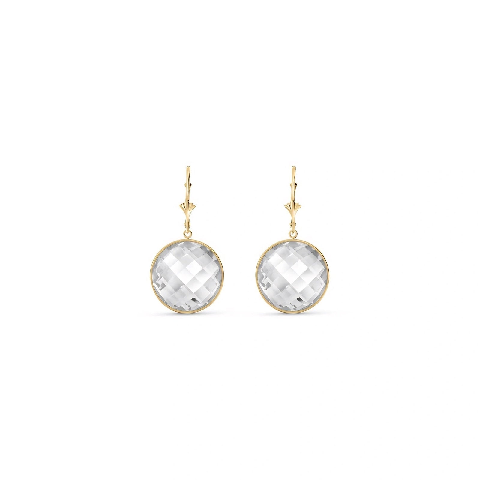 Yellow Gold Earrings White Topaz 10K — Elisa