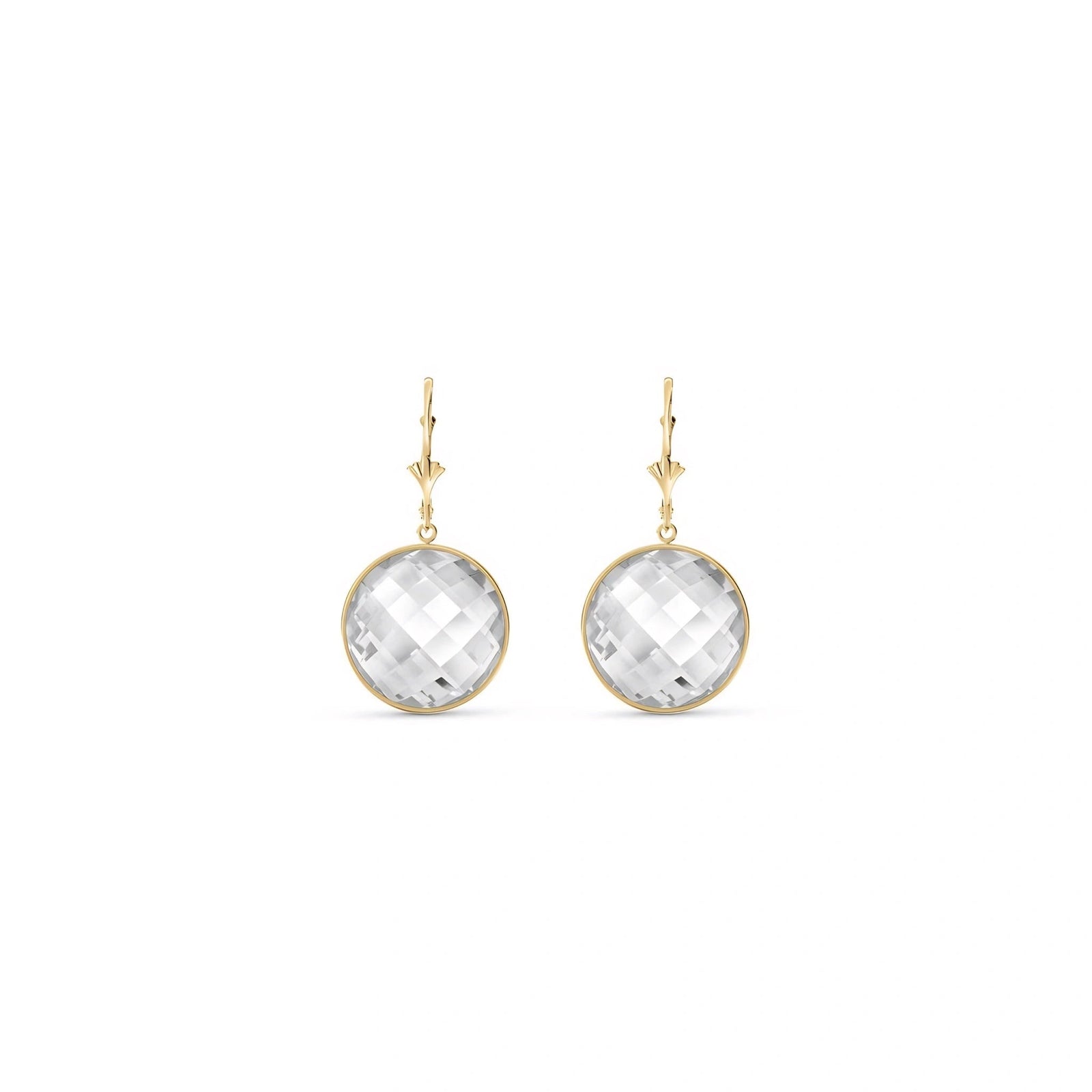 Yellow Gold Earrings White Topaz 10K — Elisa
