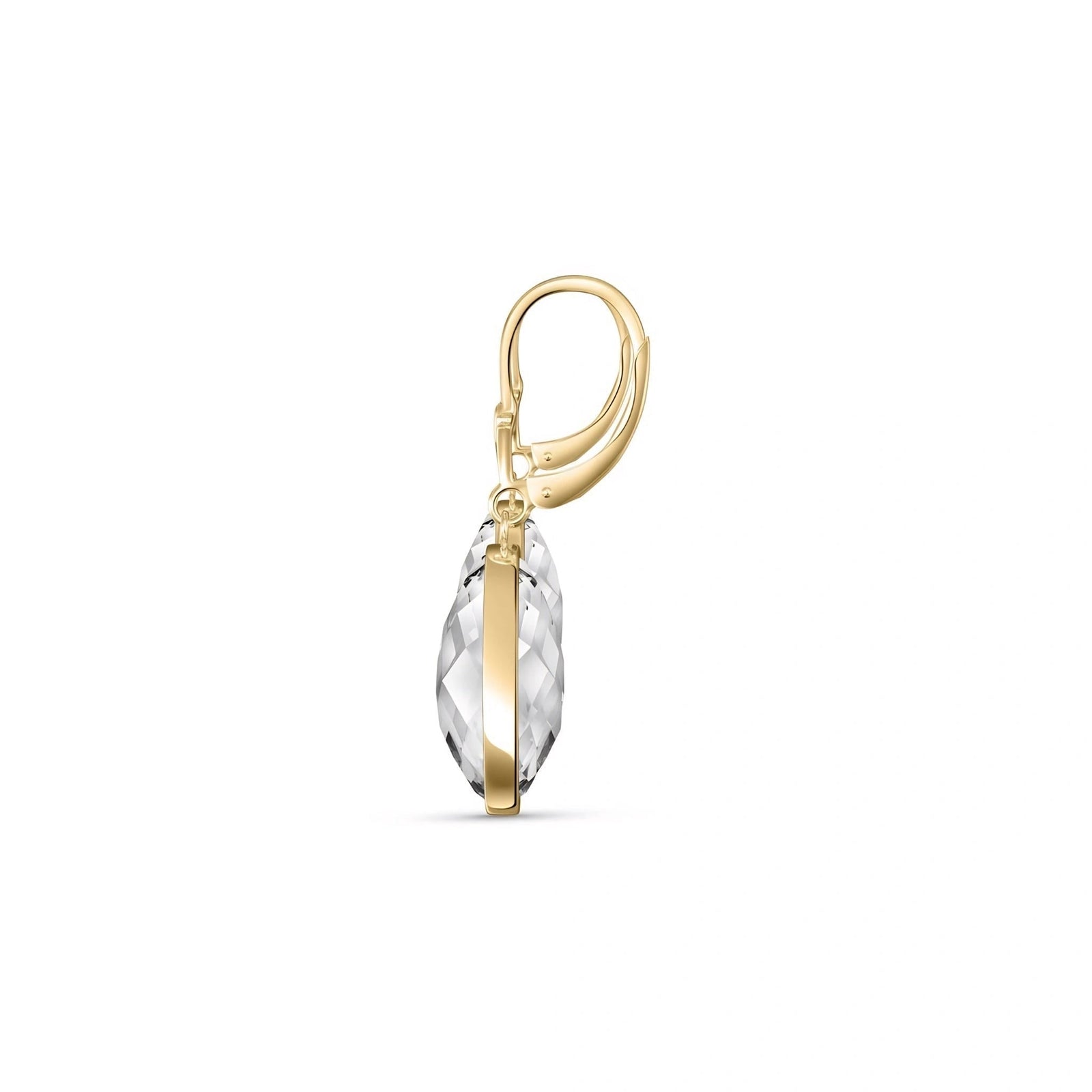 Yellow Gold Earrings White Topaz 10K — Elisa