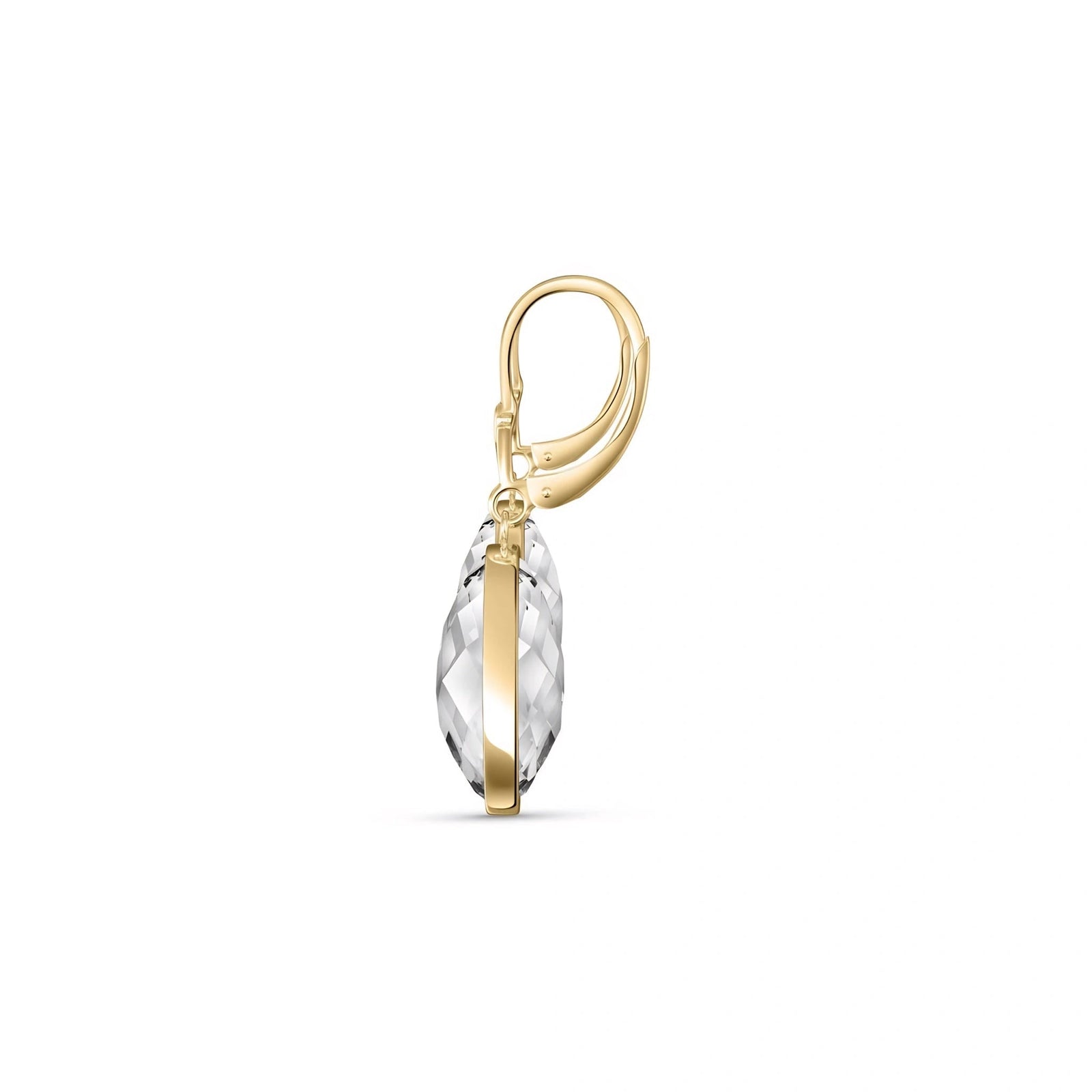 Yellow Gold Earrings White Topaz 10K — Elisa