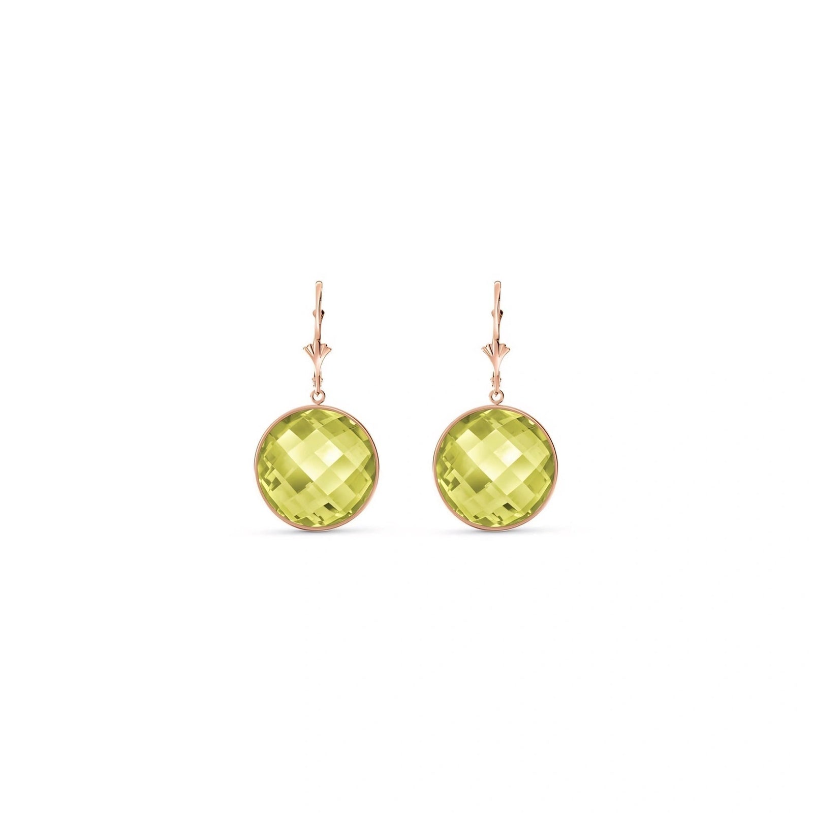 Rose Gold Earrings Lemon Quartz 10K — Elisa