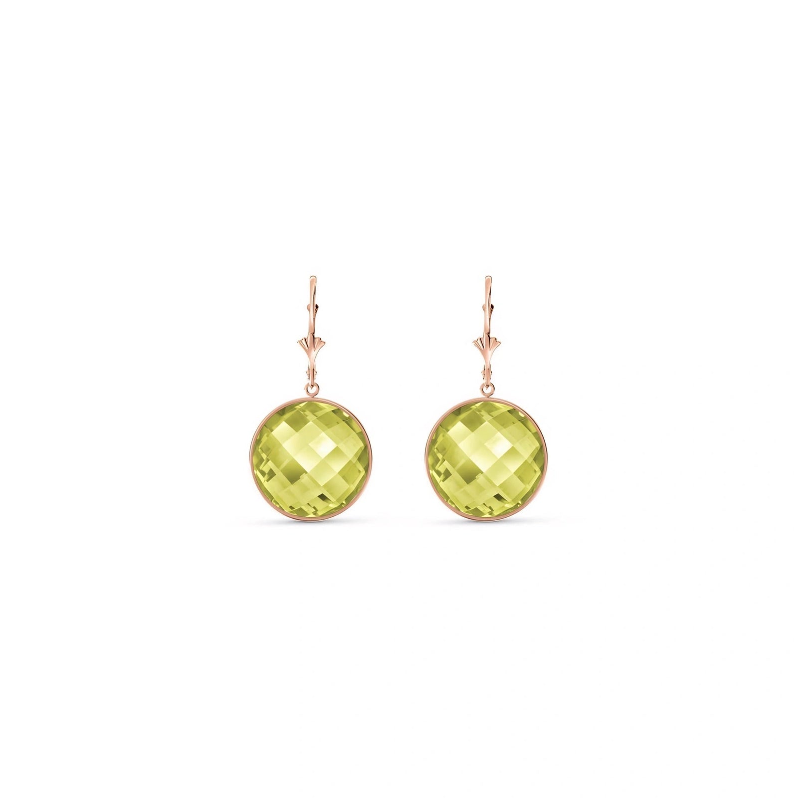 Rose Gold Earrings Lemon Quartz 10K — Elisa
