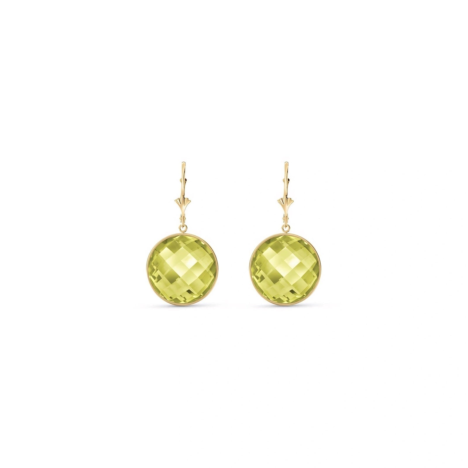 Yellow Gold Earrings Lemon Quartz 10K — Elisa
