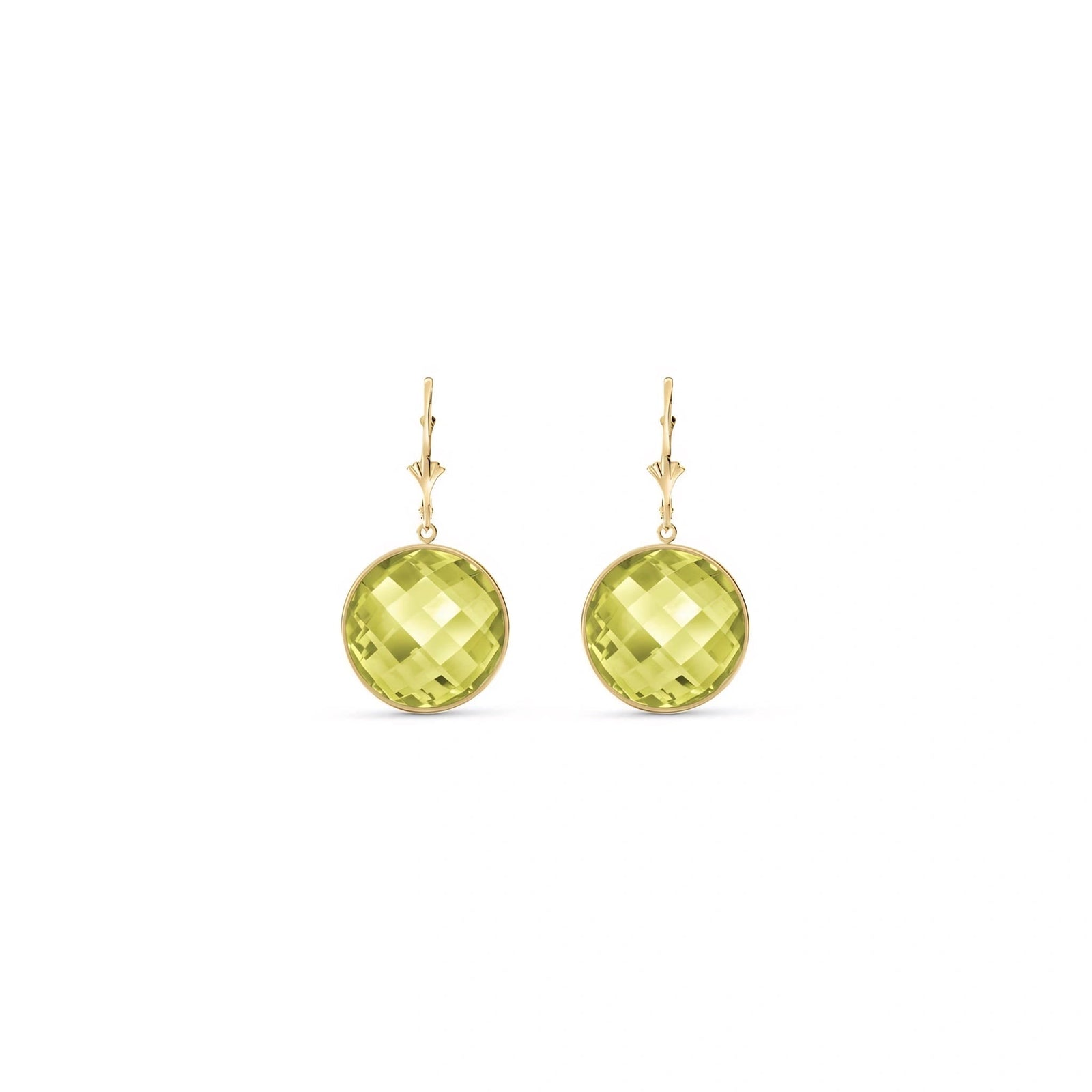 Yellow Gold Earrings Lemon Quartz 10K — Elisa