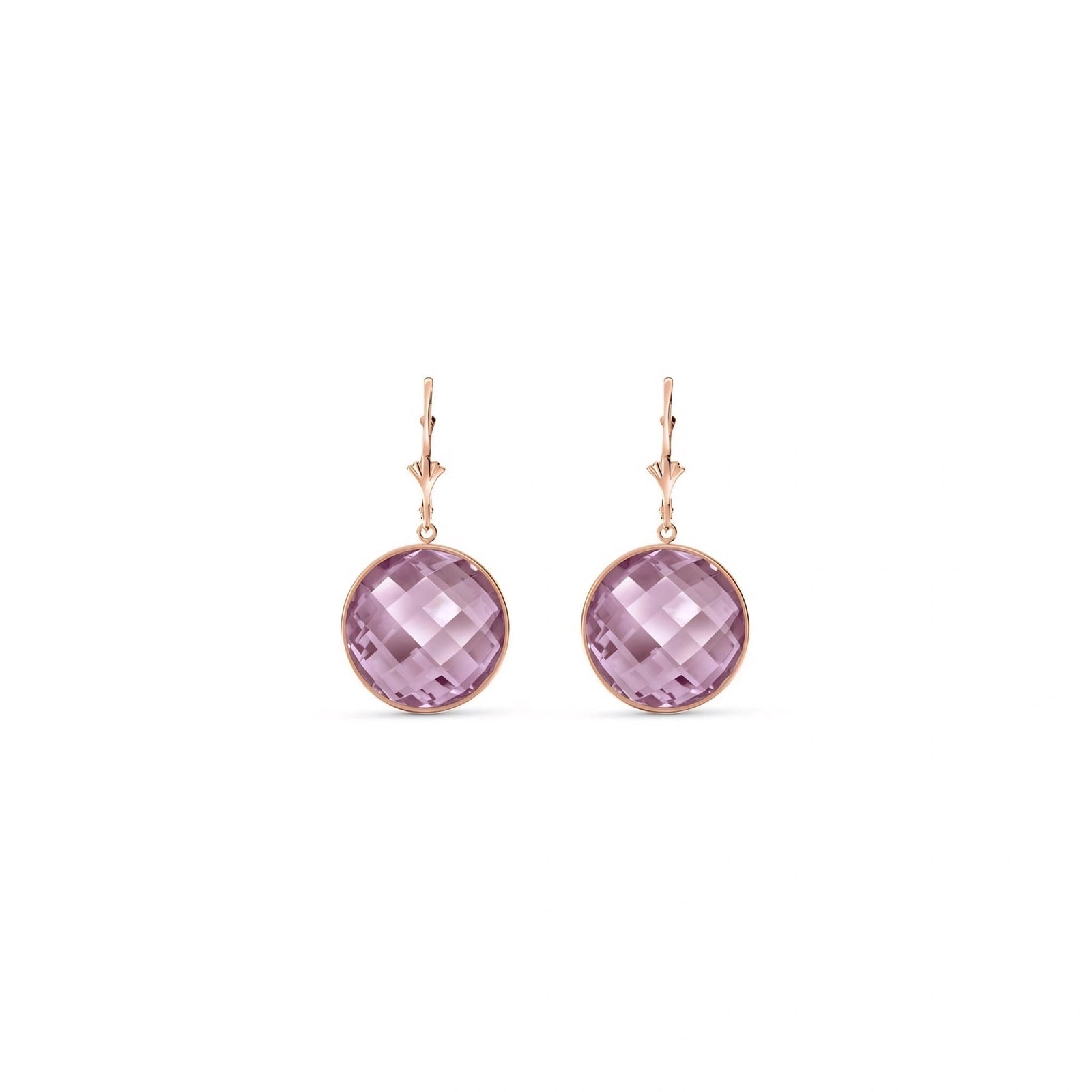 Rose Gold Earrings Rose Quartz 10K — Elisa
