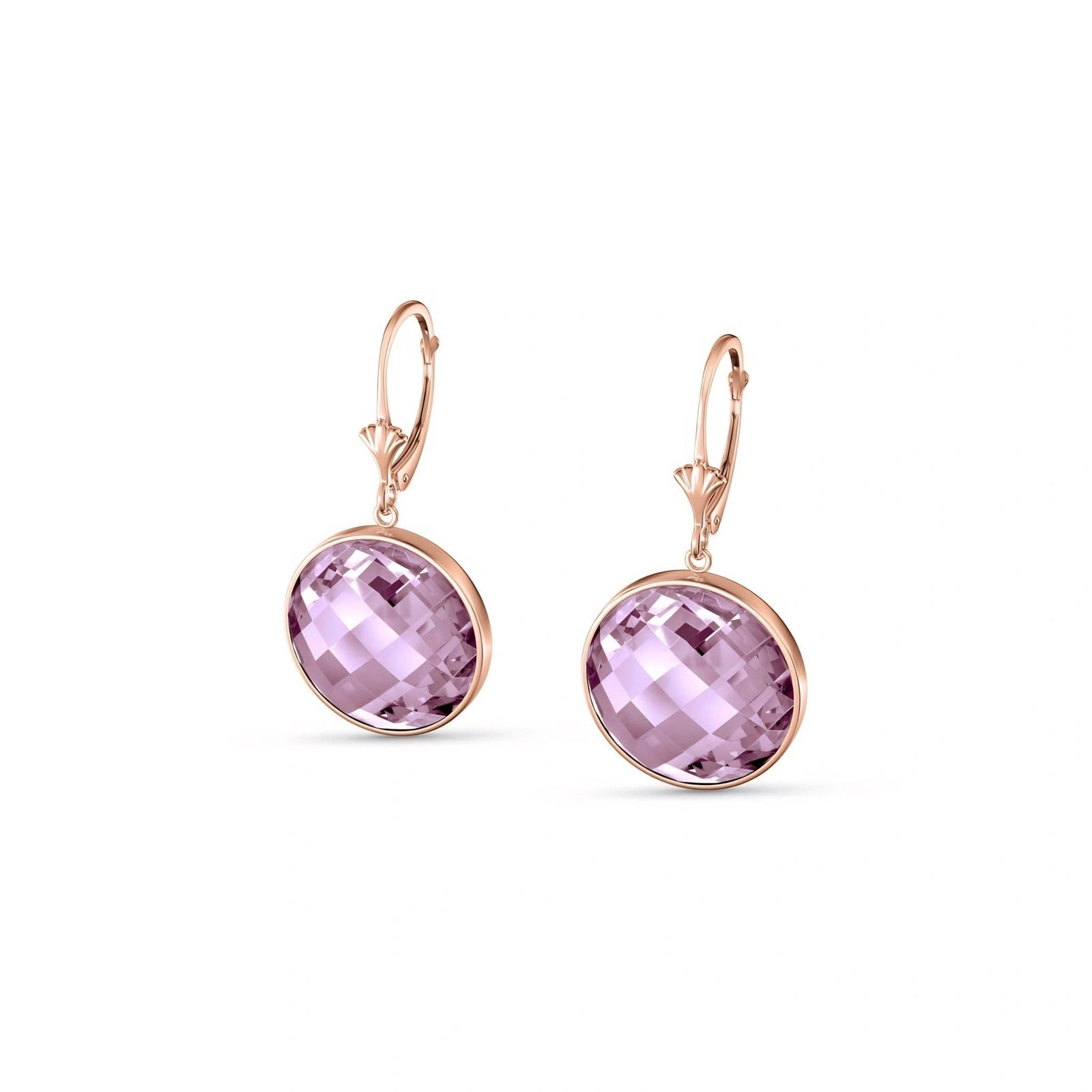 Rose Gold Earrings Rose Quartz 10K — Elisa