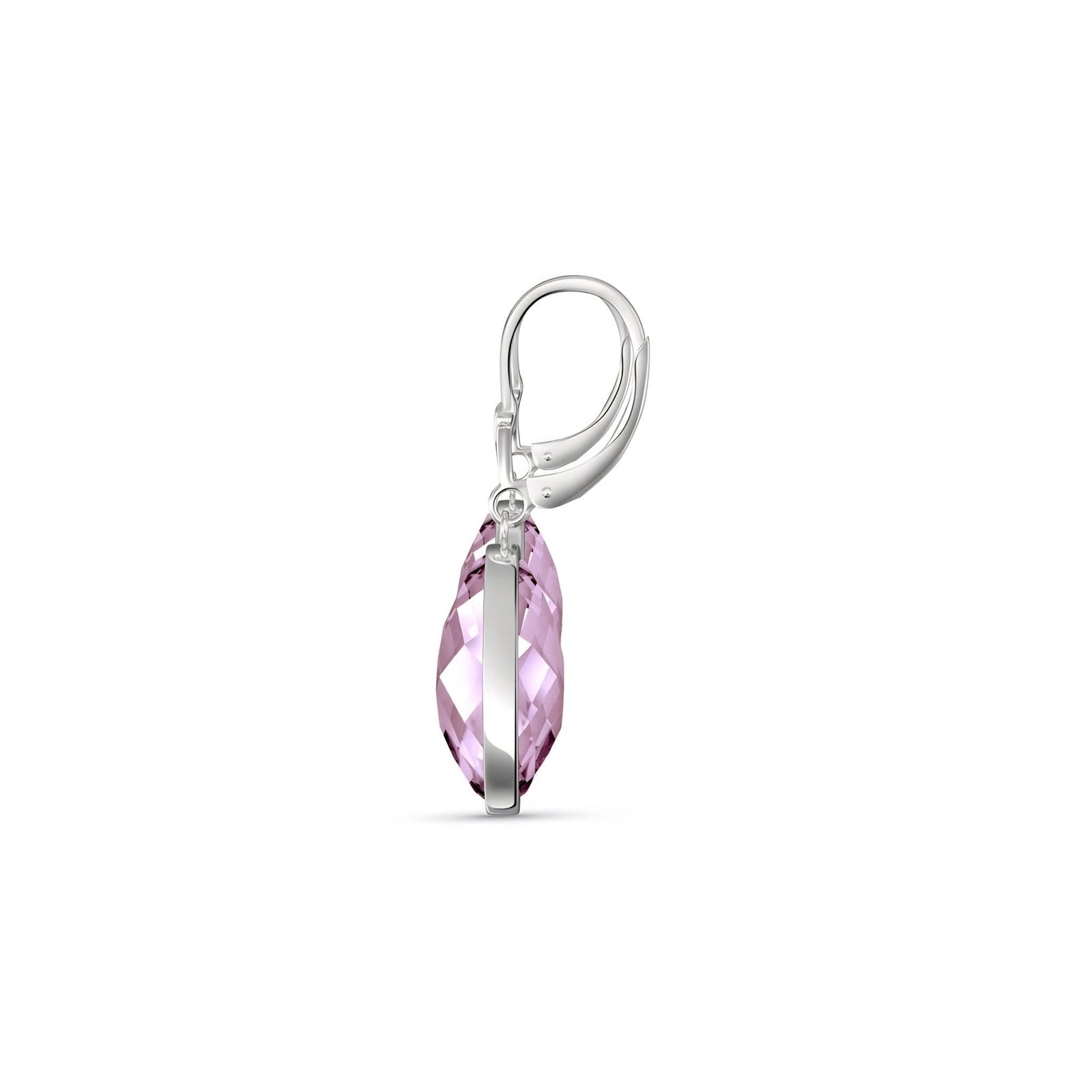 White Gold Earrings Rose Quartz 10K — Elisa