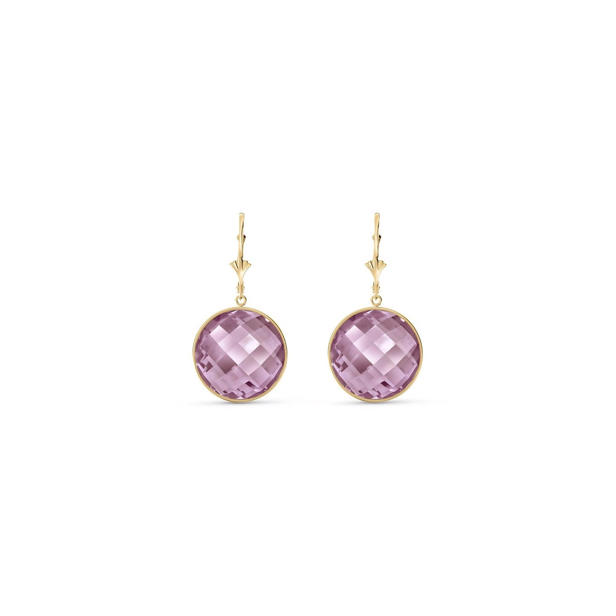 Yellow Gold Earrings Rose Quartz 10K — Elisa