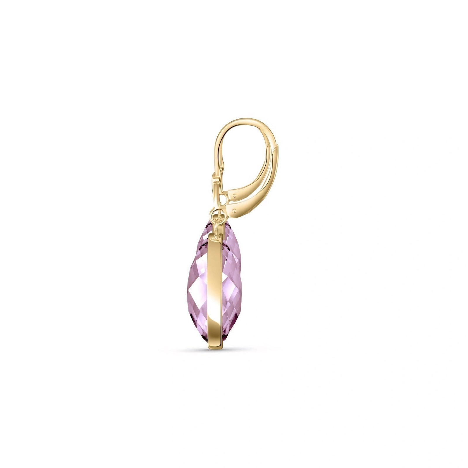 Yellow Gold Earrings Rose Quartz 10K — Elisa