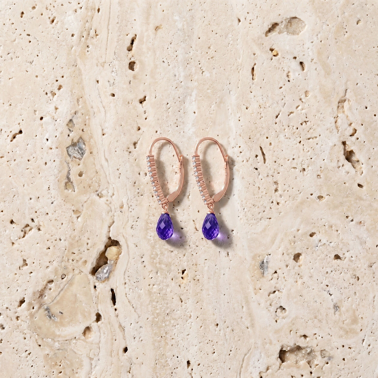 Rose Gold Amethyst & Diamond — Mariacrocifissa