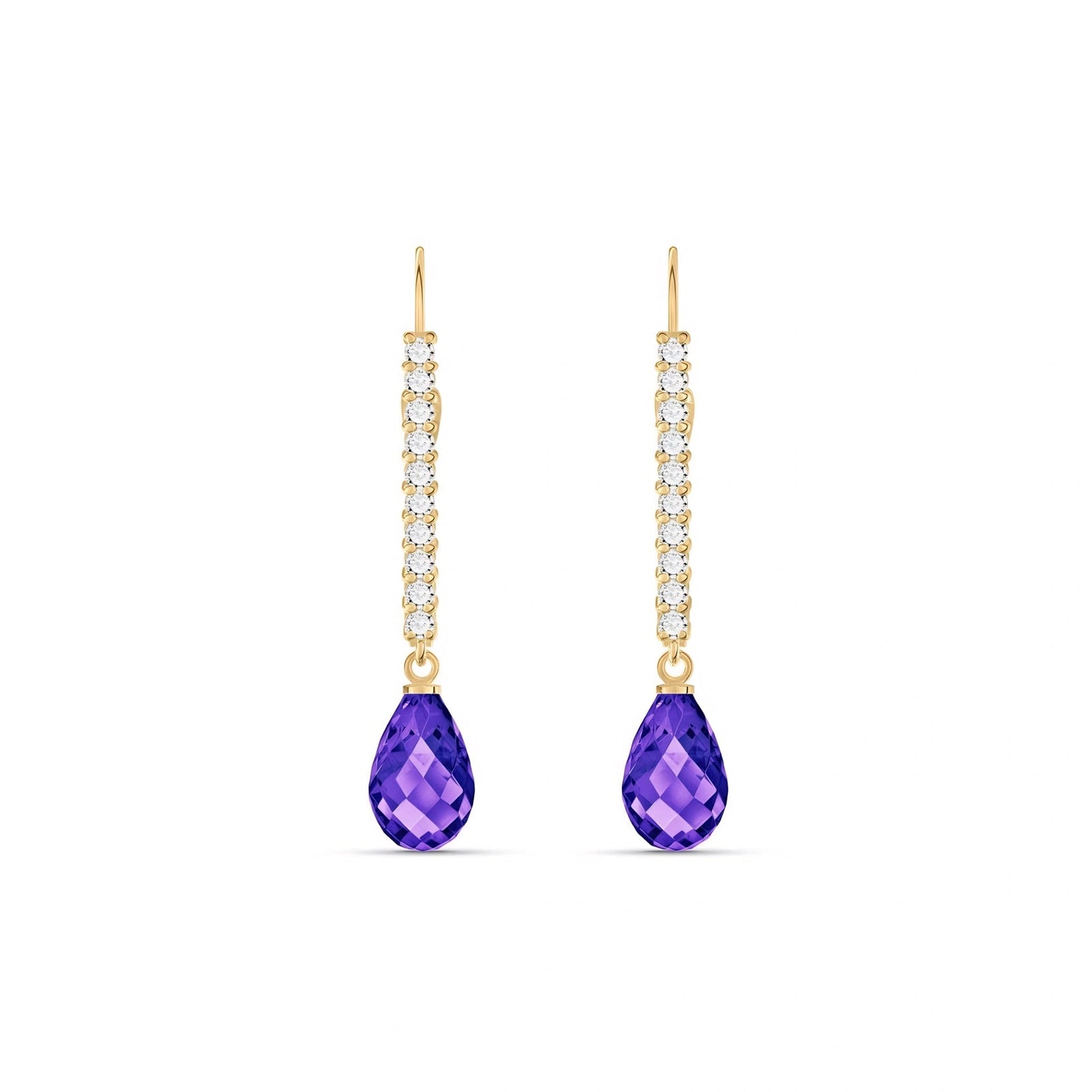 Yellow Gold Amethyst & Diamond — Mariacrocifissa
