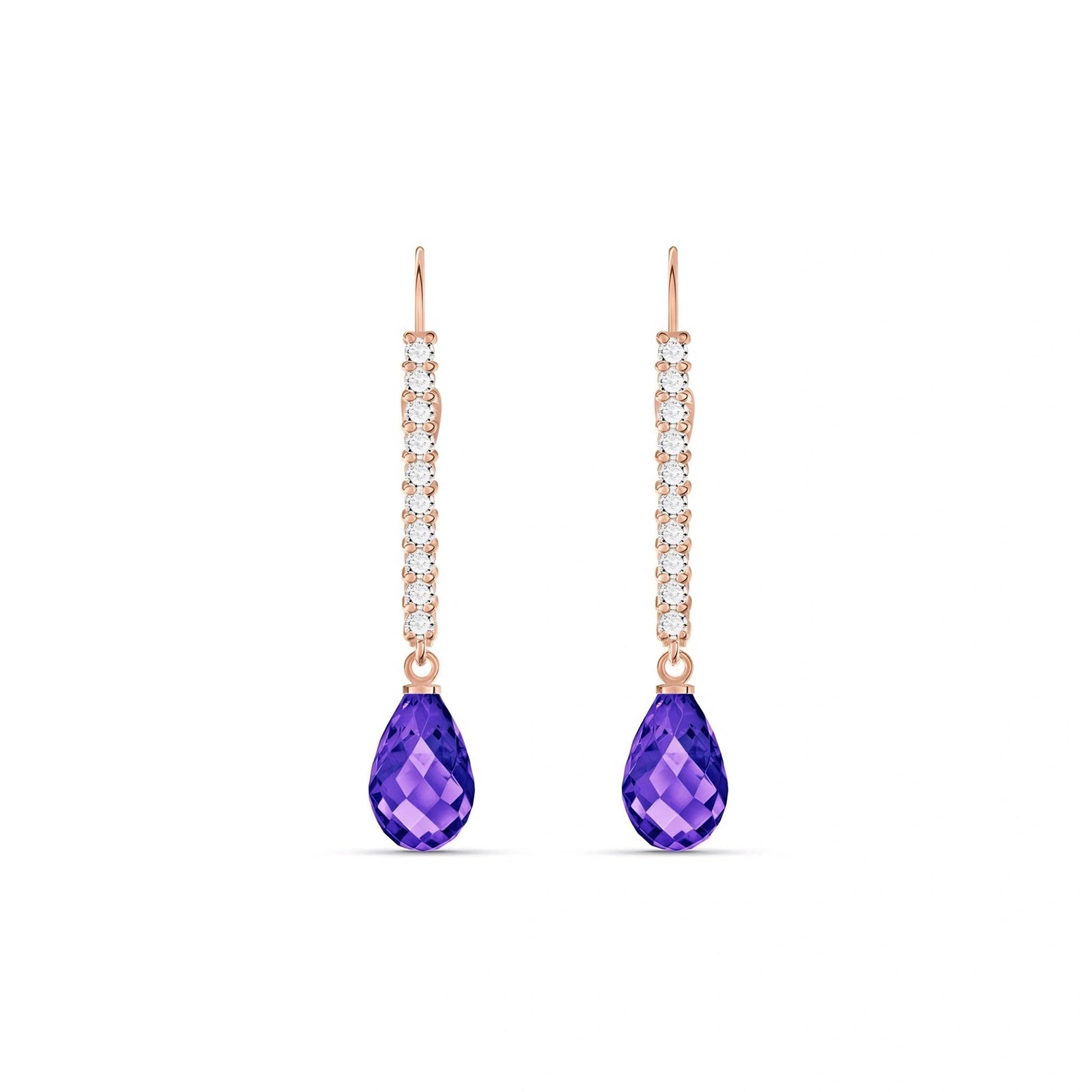 Rose Gold Heritage Earrings Amethyst 10K — Angela