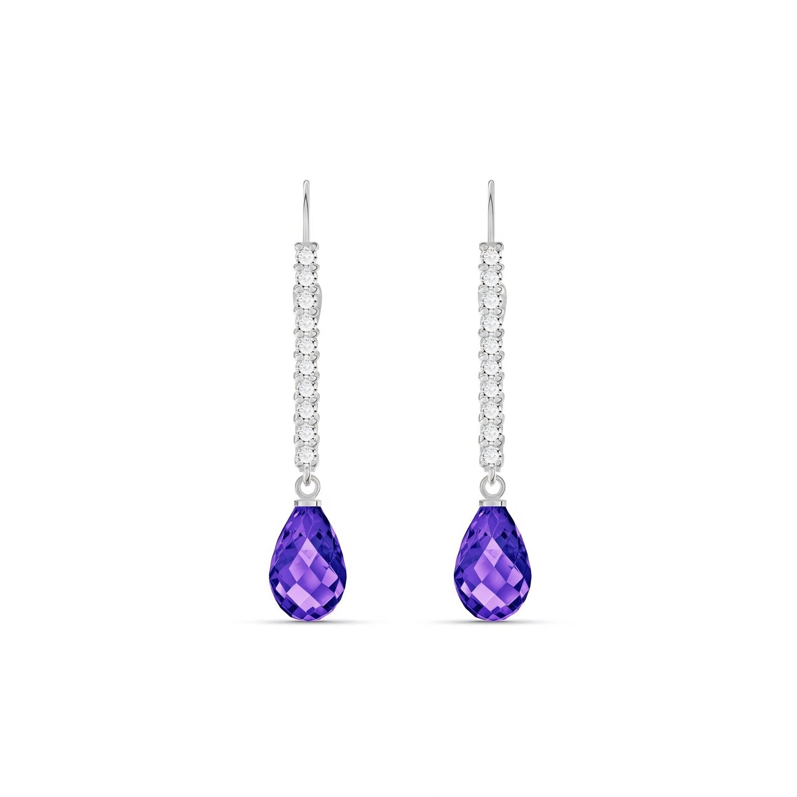 White Gold Heritage Earrings Amethyst 10K — Angela