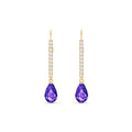 Yellow Gold Heritage Earrings Amethyst 10K — Angela