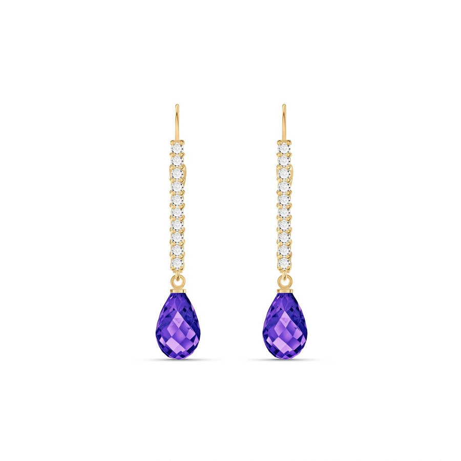 Yellow Gold Heritage Earrings Amethyst 10K — Angela