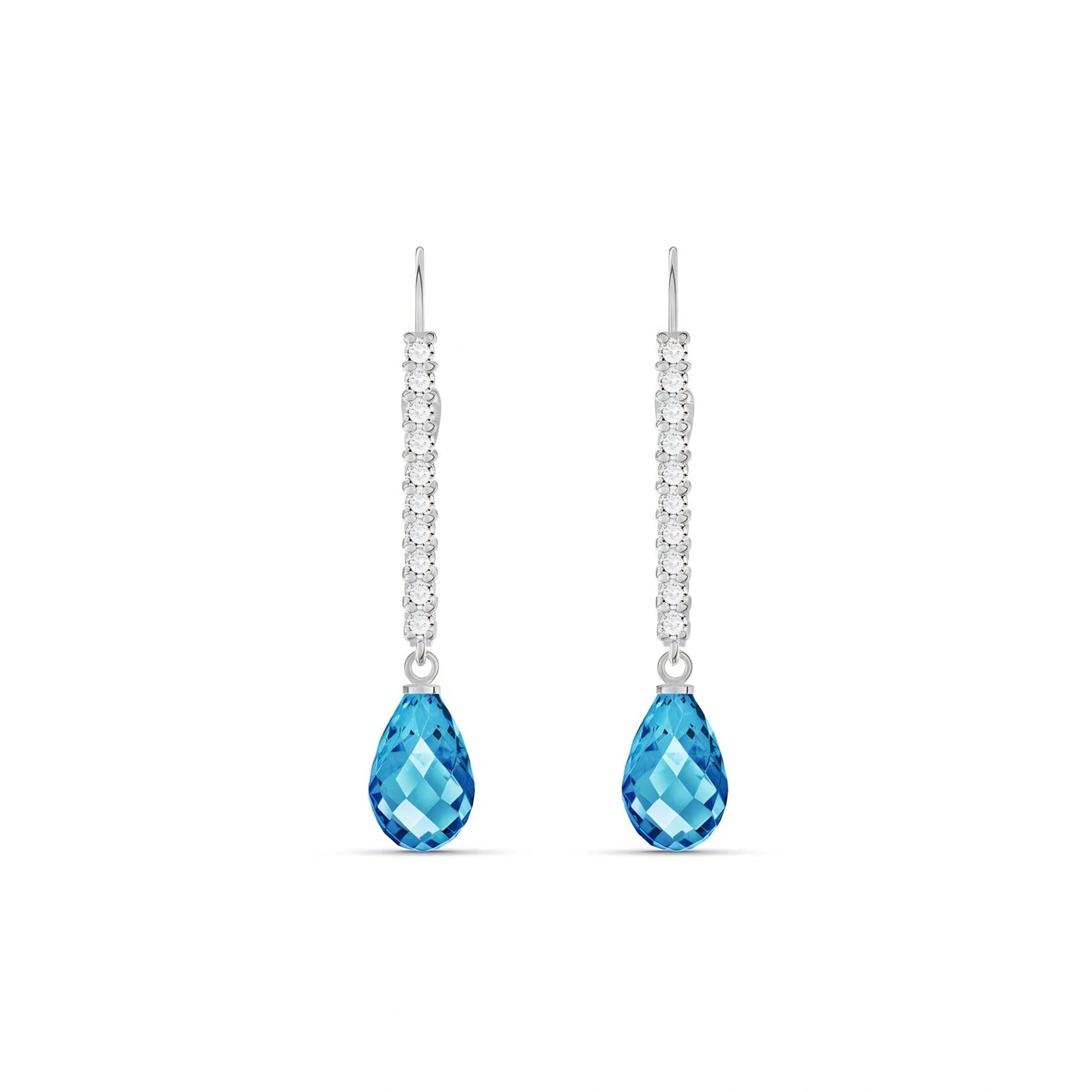 White Gold Blue Topaz & Diamond — Mariacrocifissa