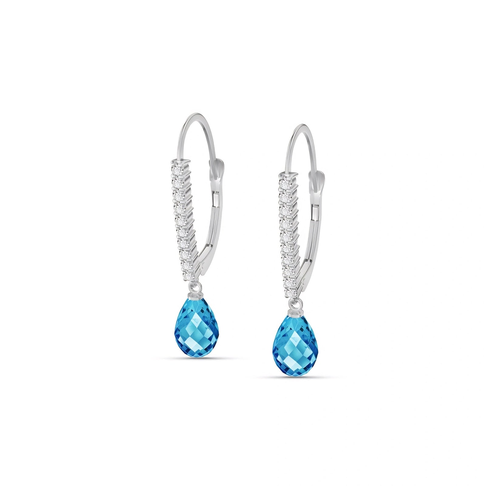 White Gold Blue Topaz & Diamond — Mariacrocifissa