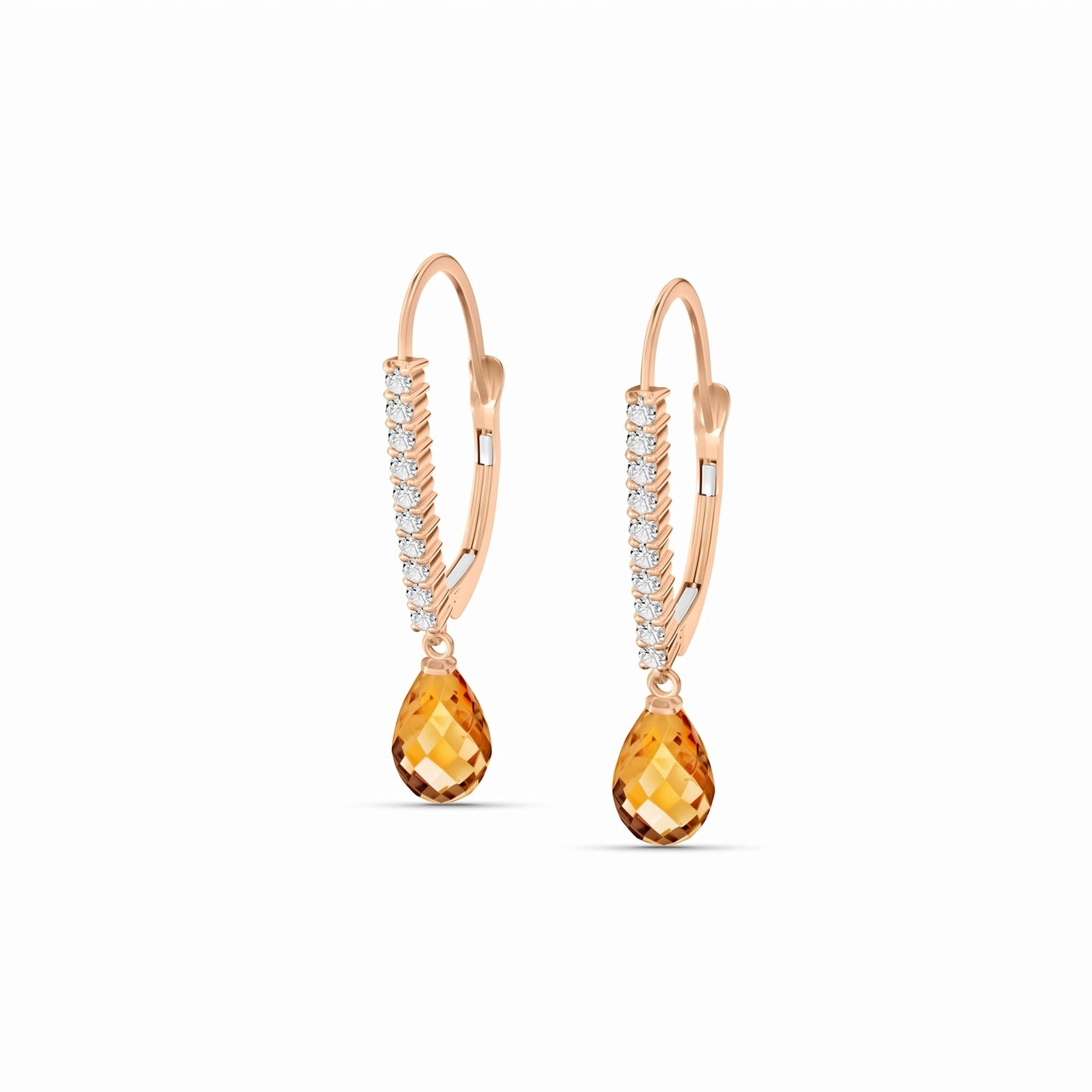 Rose Gold Heritage Earrings Citrine 10K — Angela
