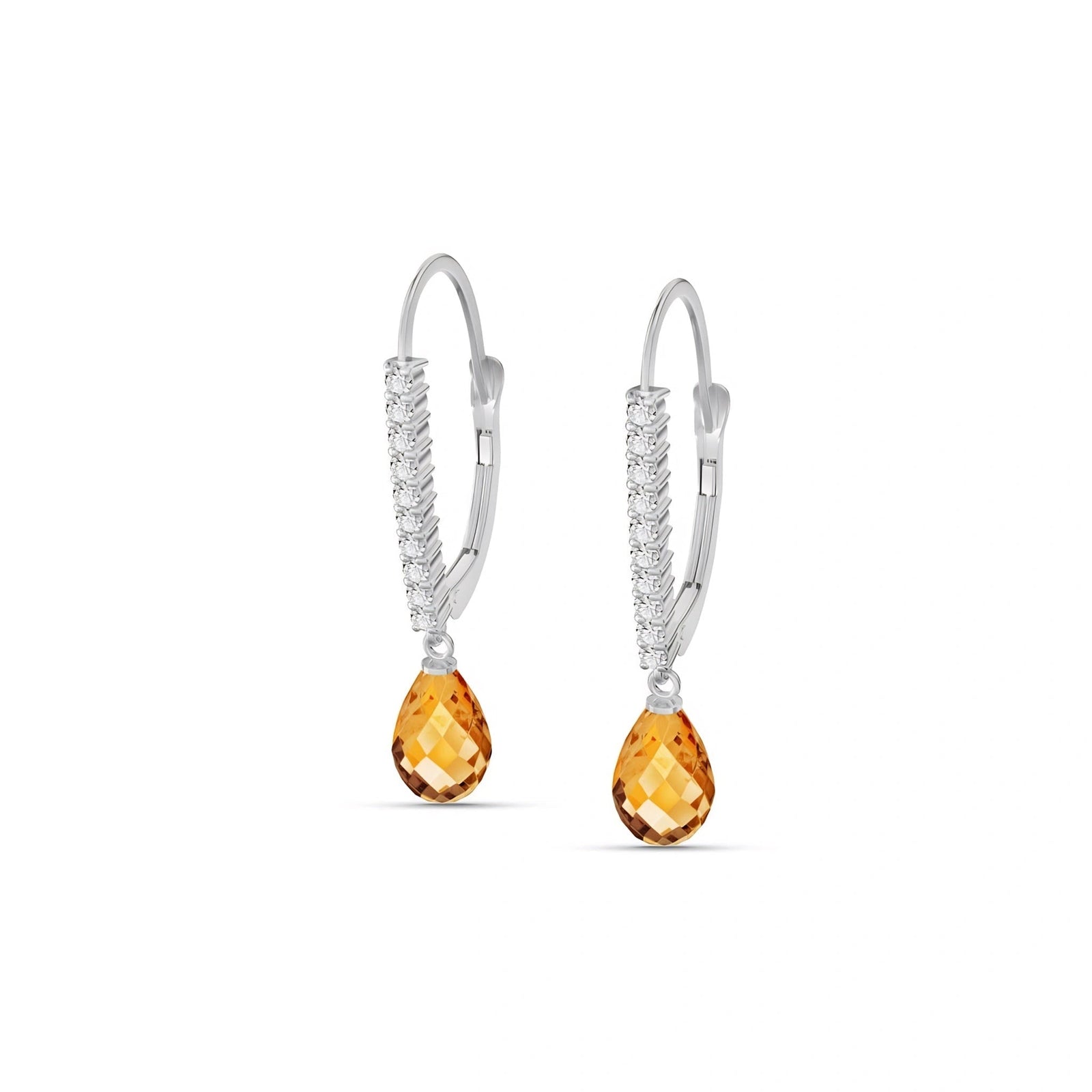 White Gold Heritage Earrings Citrine 10K — Angela