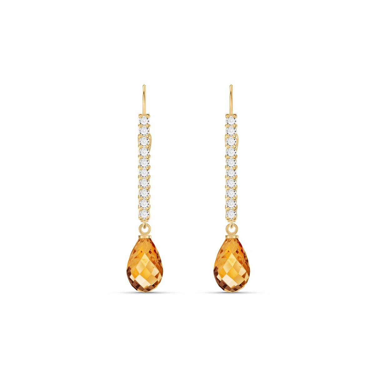 Yellow Gold Heritage Earrings Citrine 10K — Angela