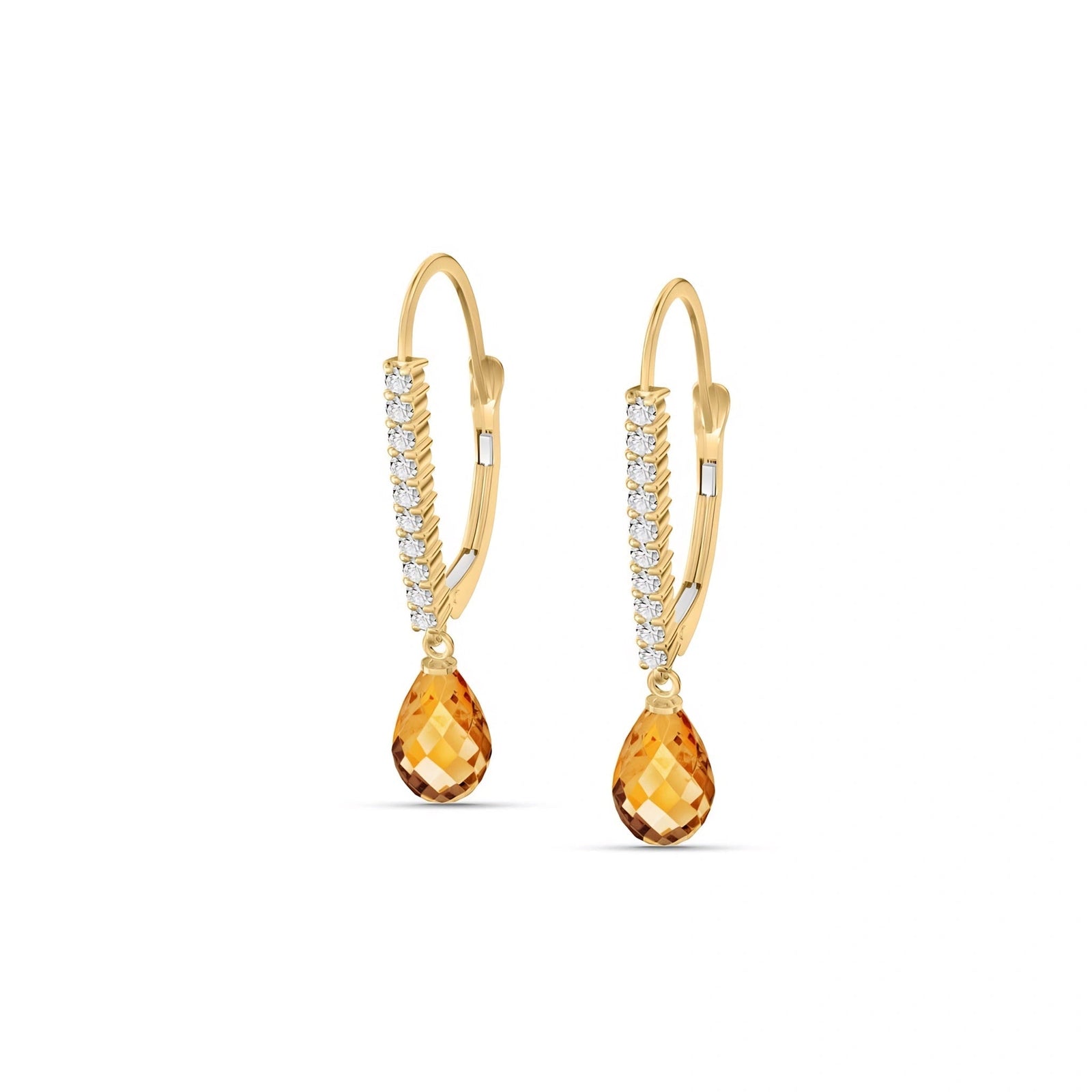 Yellow Gold Heritage Earrings Citrine 10K — Angela